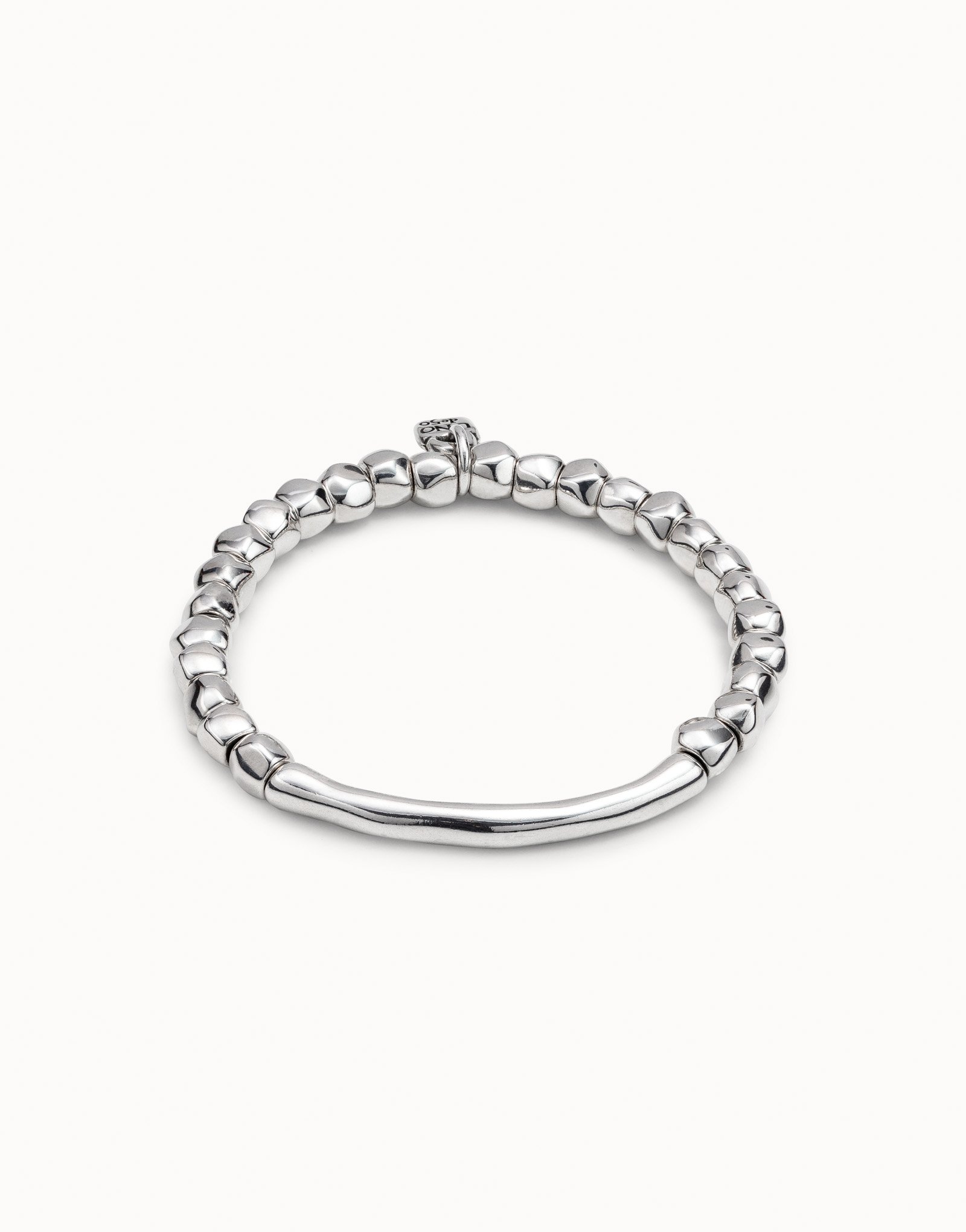 Bracelet plaqué argent avec pièce tubulaire, Argent, large image number null