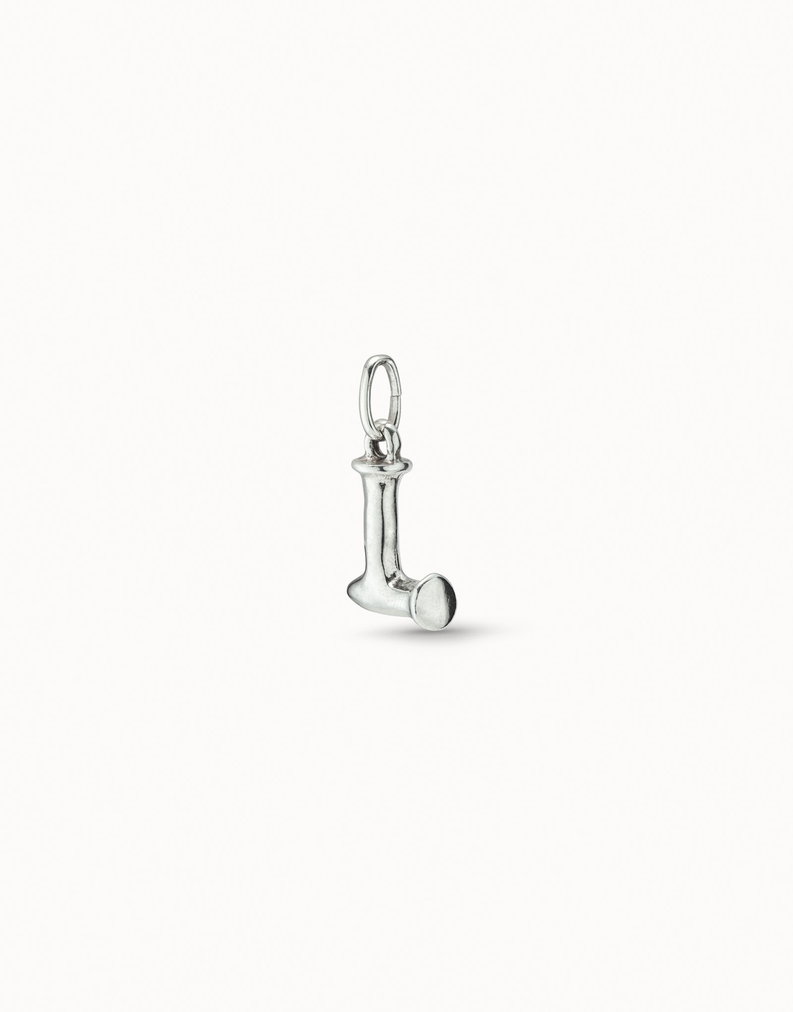 Charm placcato argento Sterling a forma di lettera L, Argent, large image number null