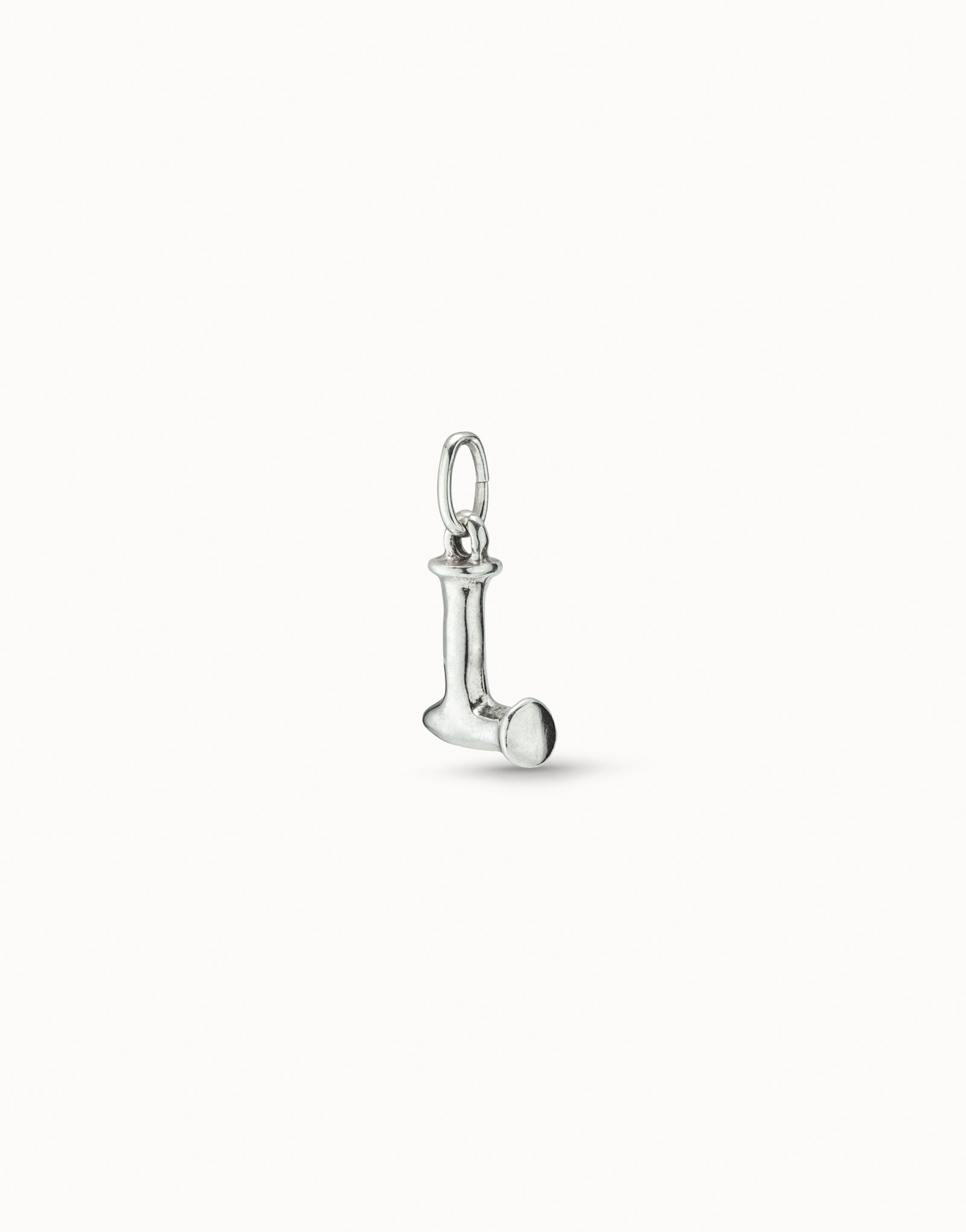 Sterling silver-plated letter L charm, Silver, large image number null