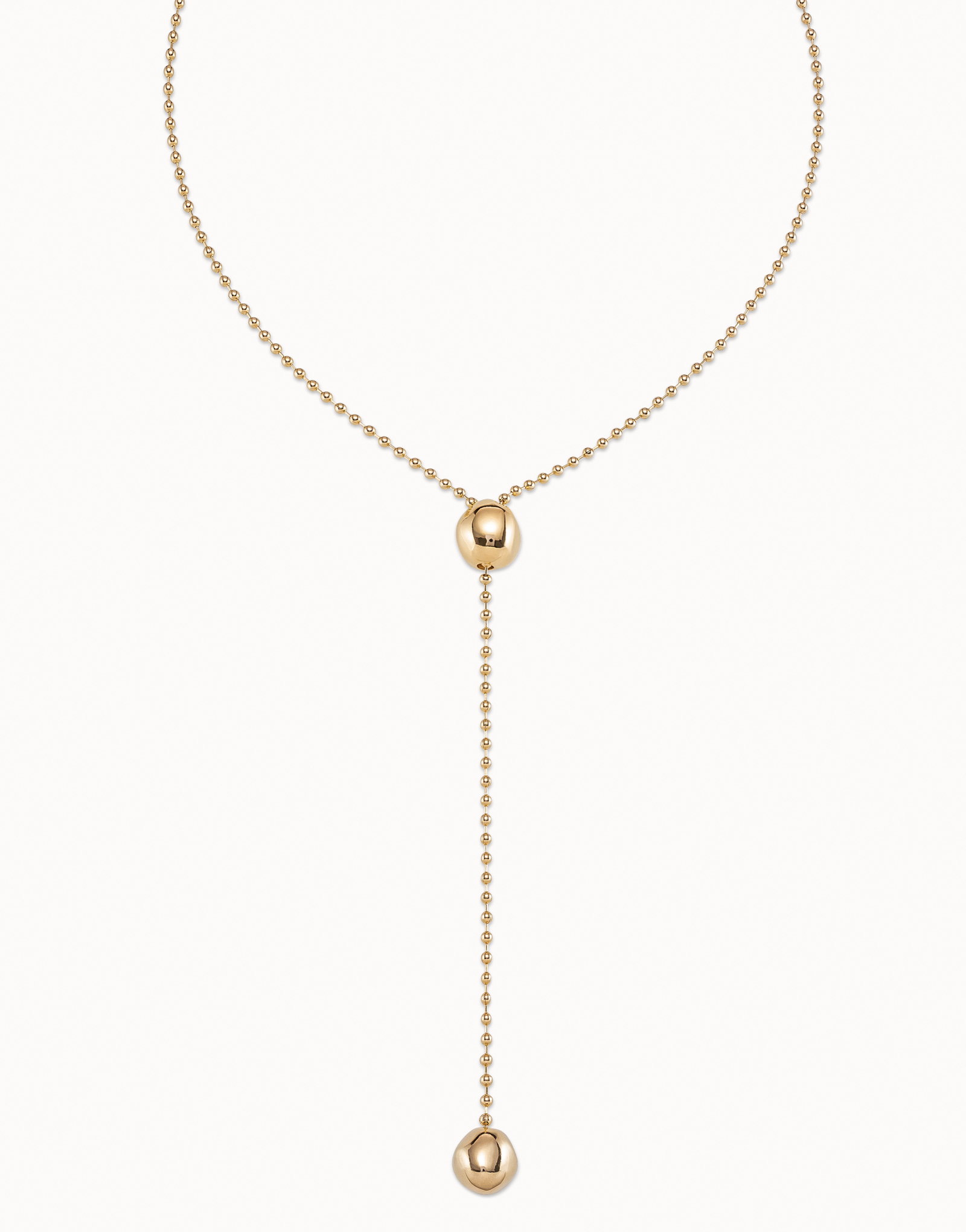 18K gold-plated adjustable chain necklace, Golden, large image number null