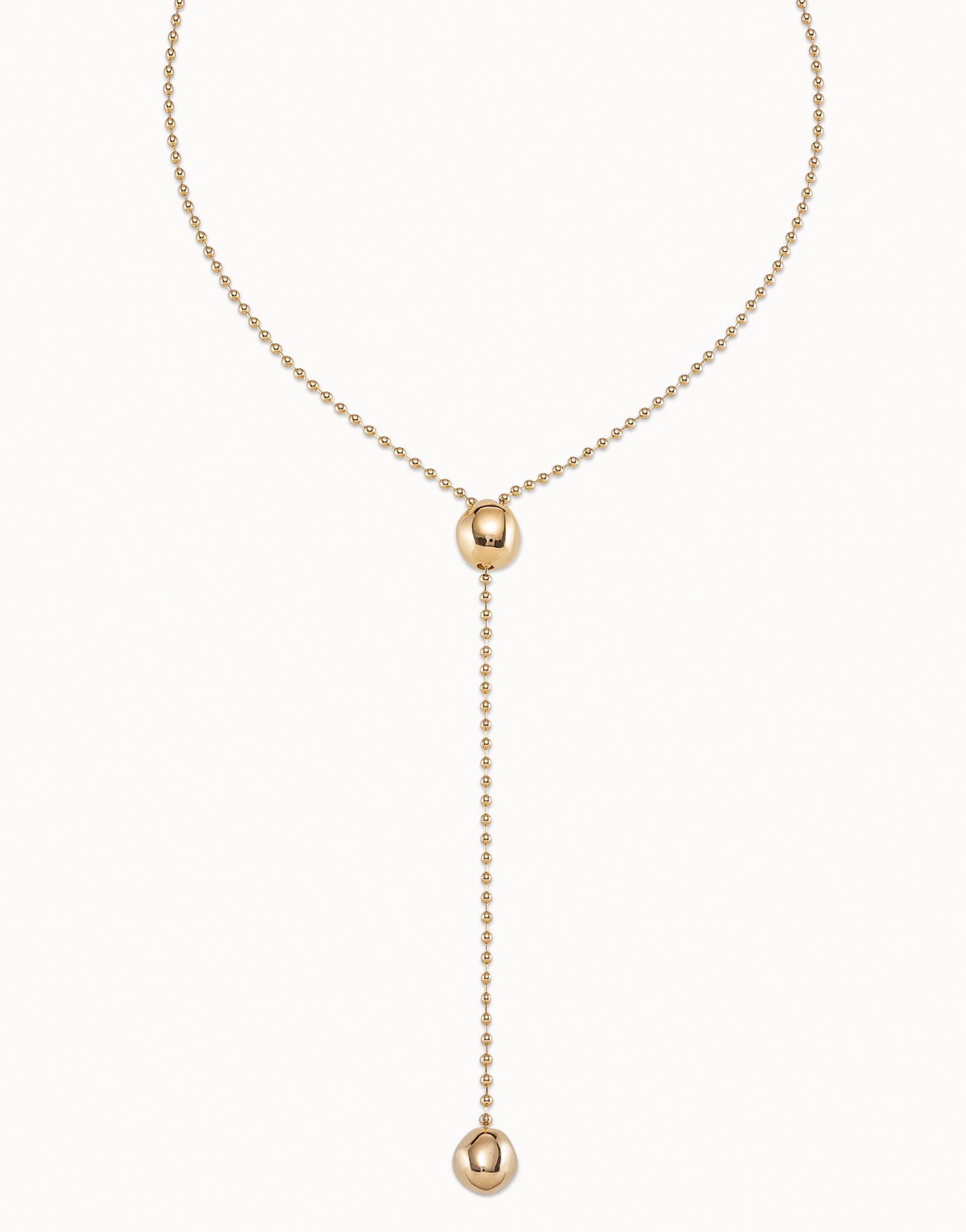 18K gold-plated adjustable chain necklace, Golden, large image number null