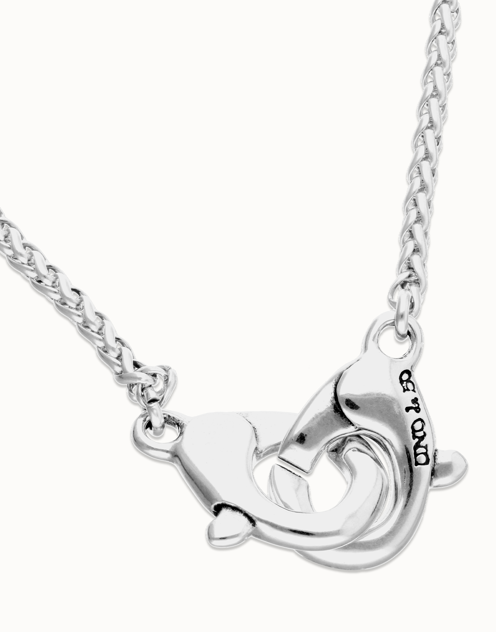 Necklace with intertwined carabiner, Silver, large thumbnail