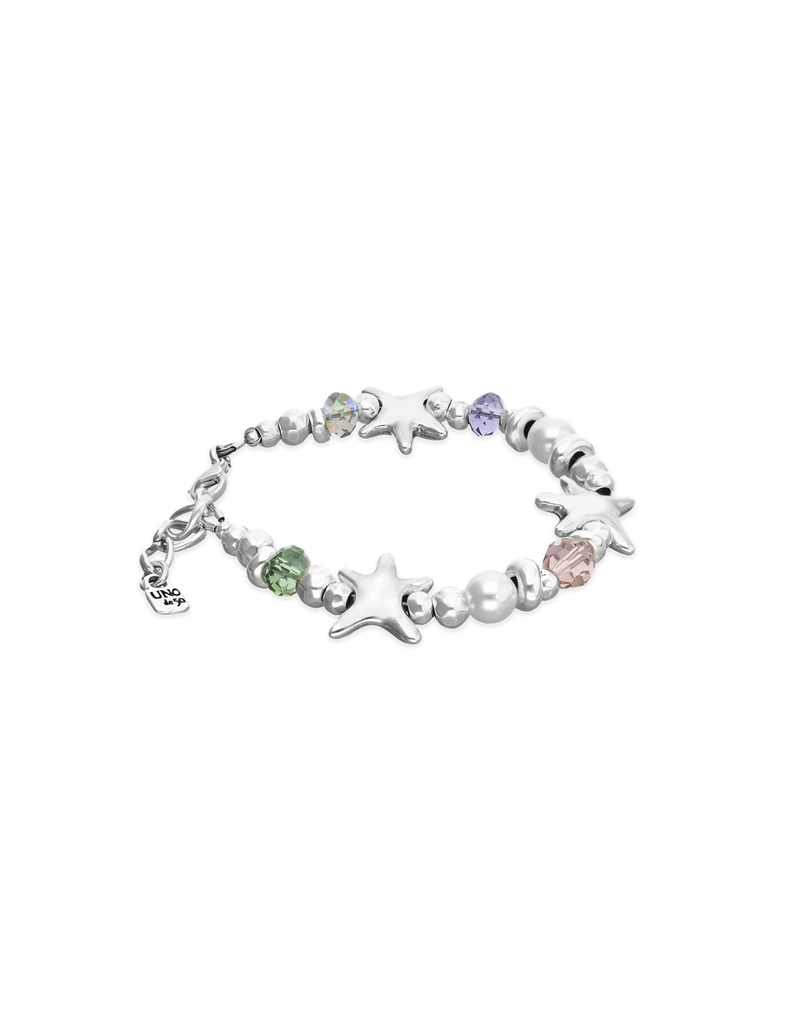 Elastic bracelet with multicolored crystals and starfish
