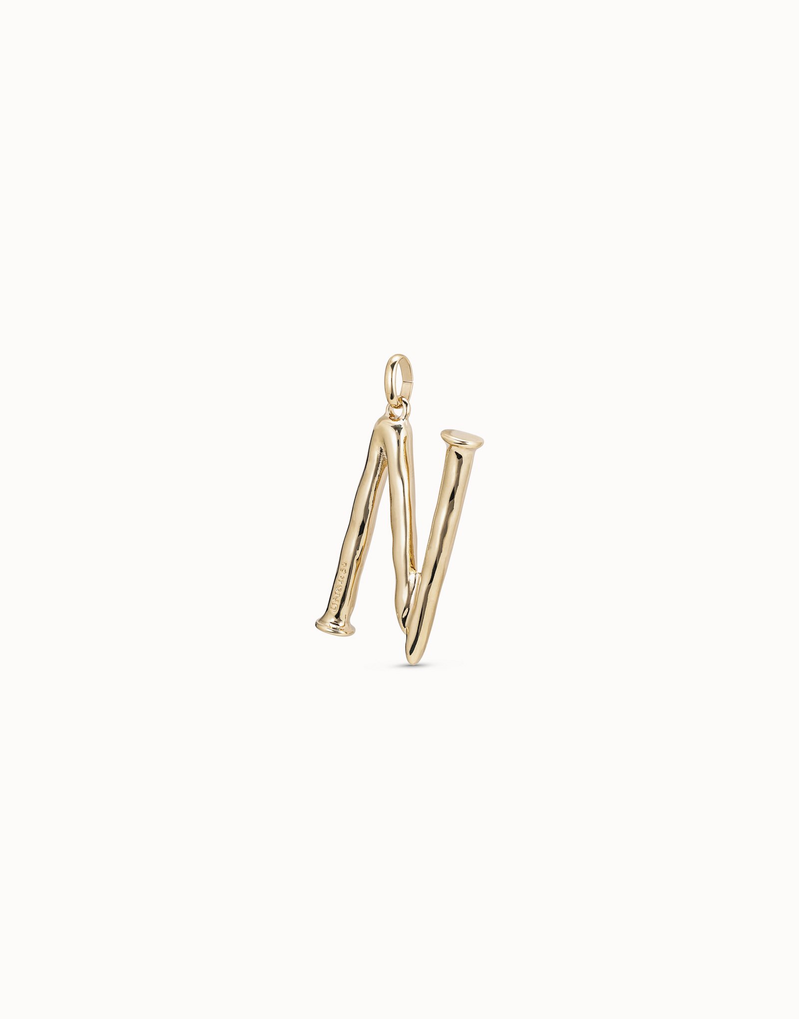 18K gold-plated letter N pendant, Golden, large image number null