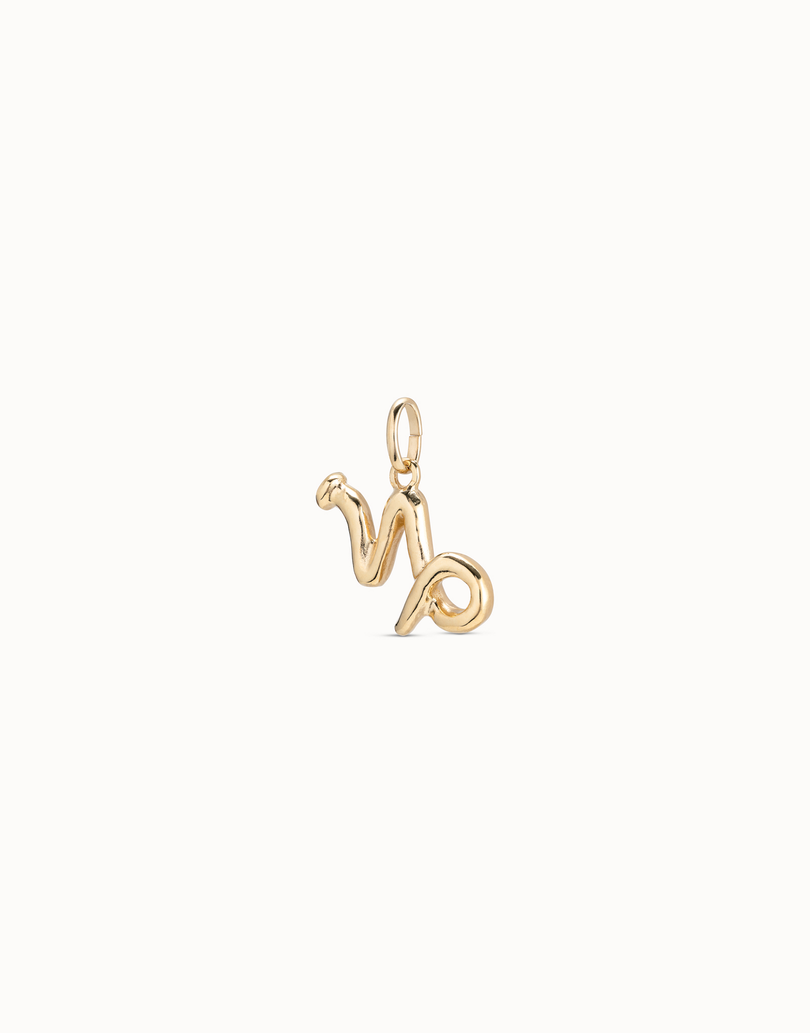 Charm bañado en oro de 18k con forma de signo capricornio, Dorado, large image number null