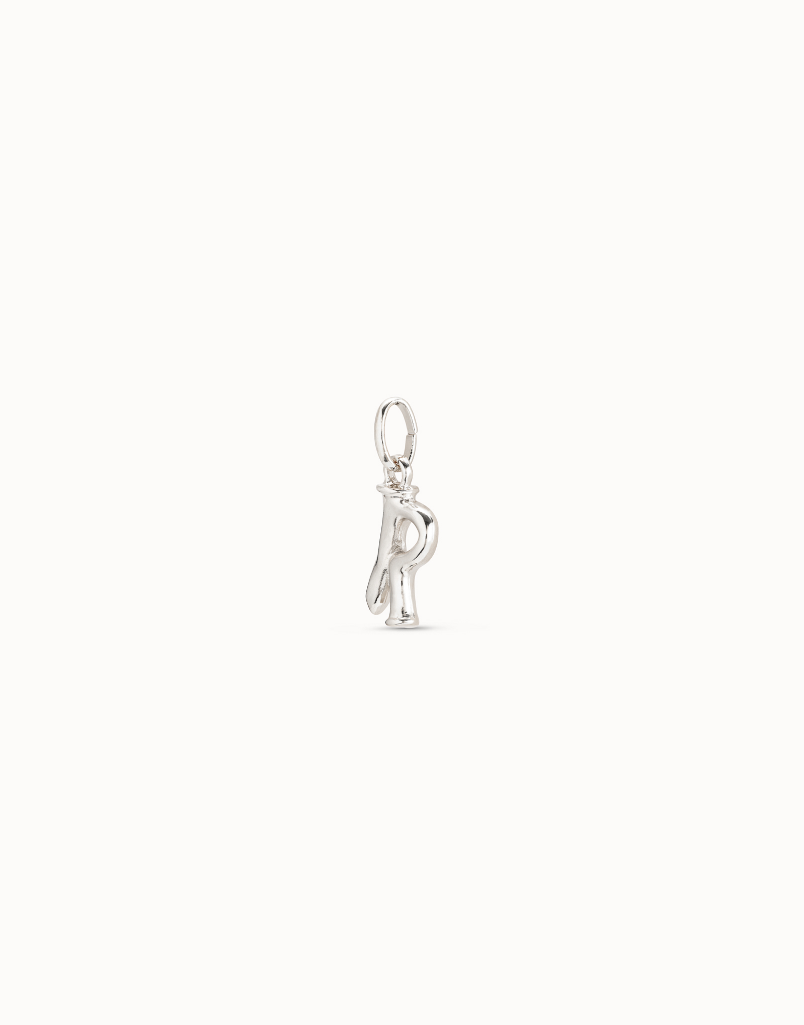Sterling silver-plated letter R charm, Silver, large image number null