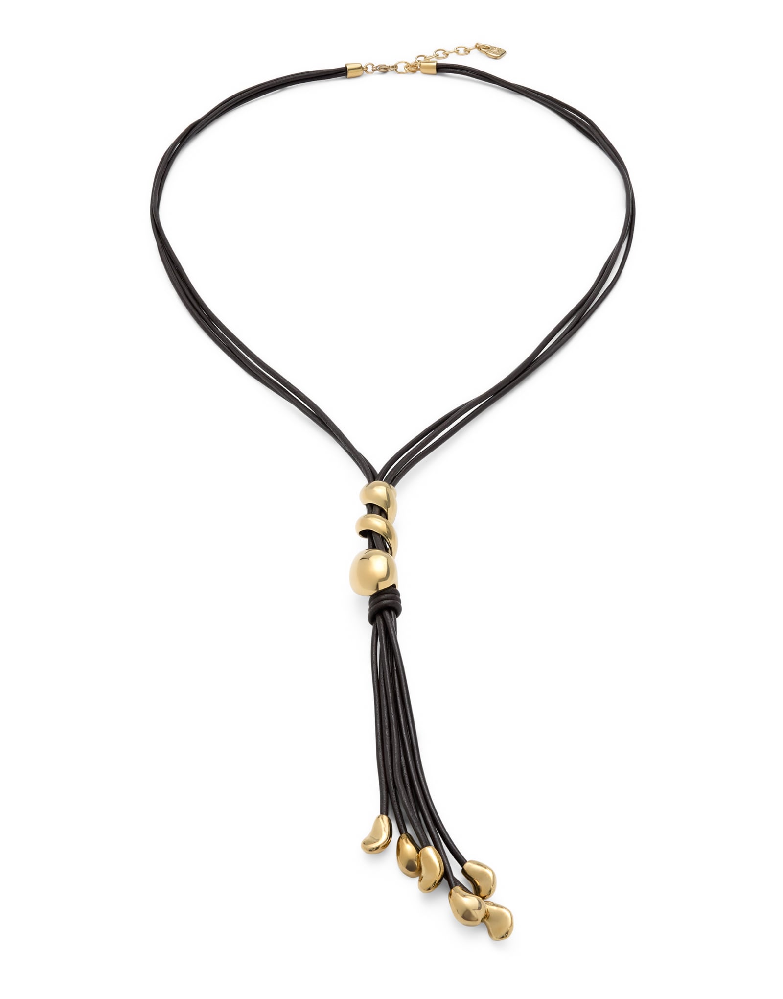 Long leather necklace with a spiral