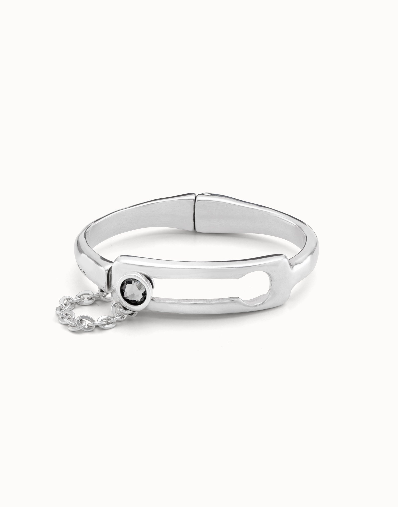 Sterling silver-plated rigid bracelet, Silver, large image number null