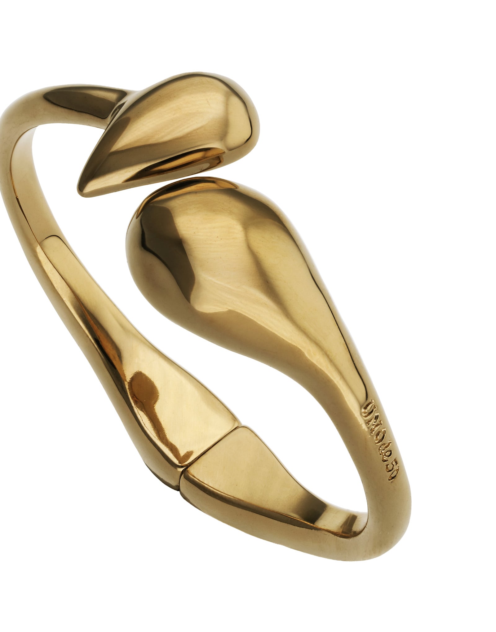 Bangle bracelet with rounded shapes