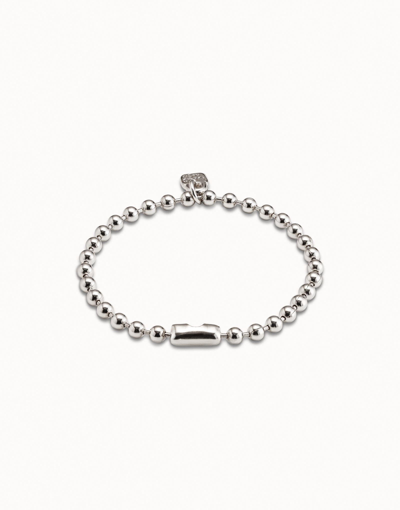 Sterling silver-plated beads bracelet, Silver, large image number null