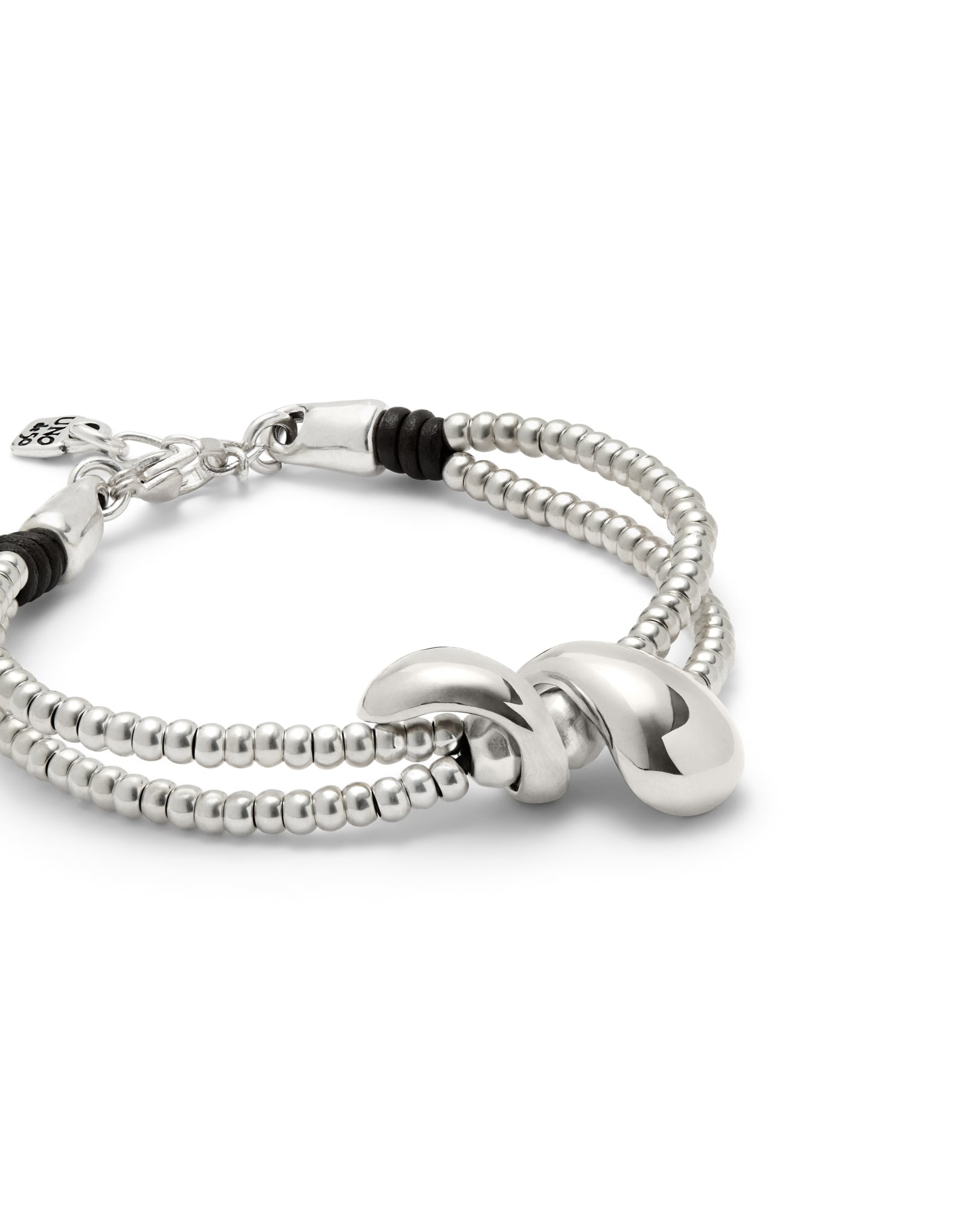 Double-strand bracelet with lobster clasp and two drops