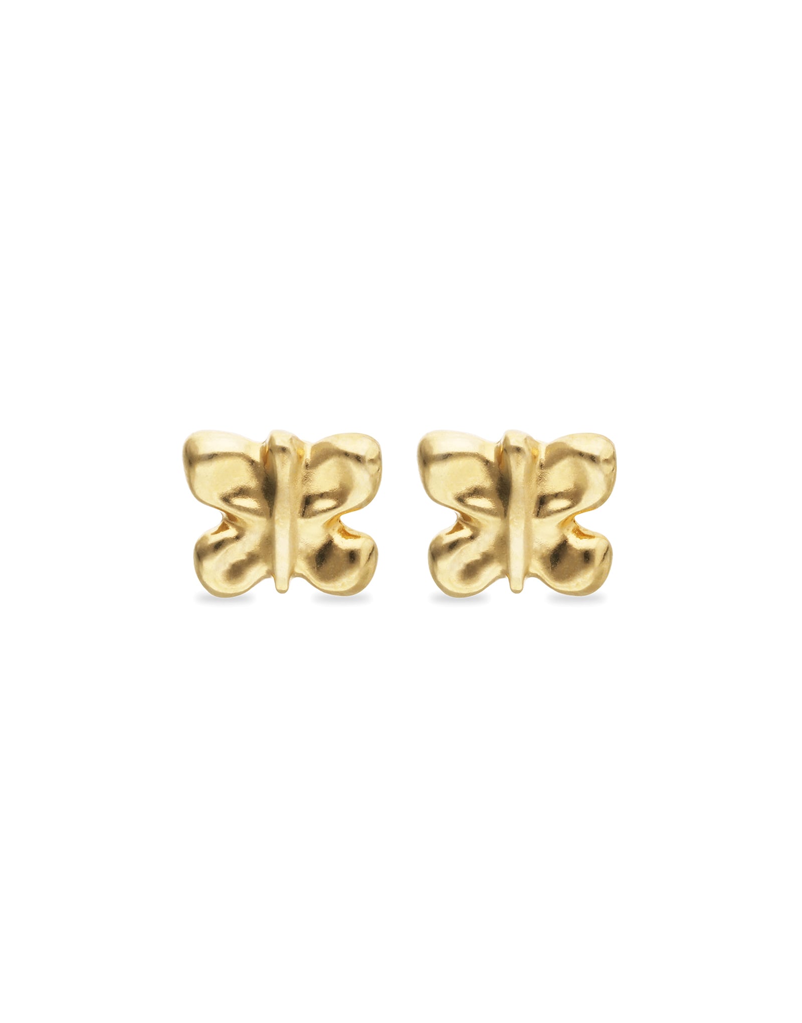 Pendientes peque&ntilde;os con forma de mariposa ba&ntilde;ados en oro 18k