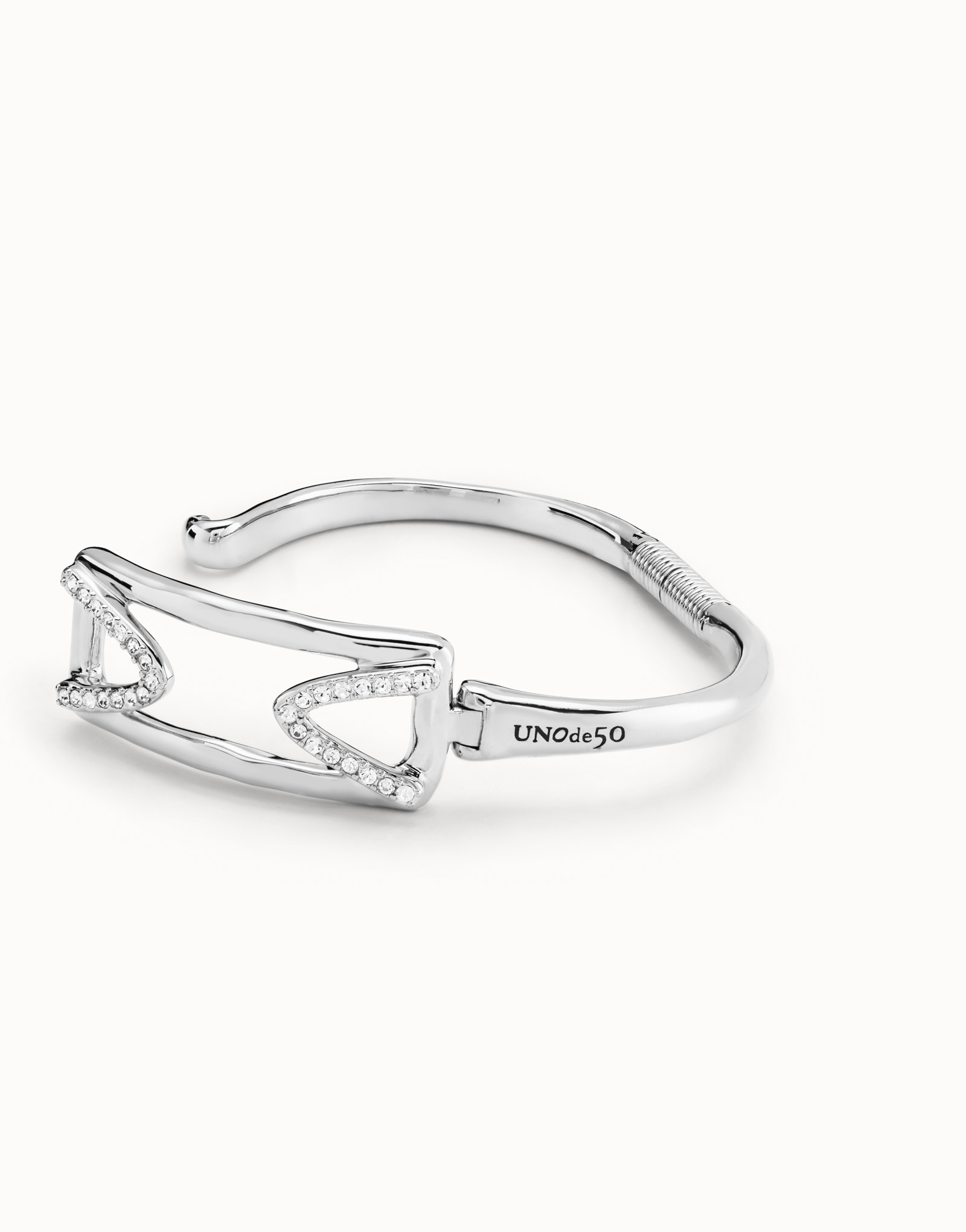 Sterling silver-plated bracelet with rectangular central link and topaz, Silver, large image number null