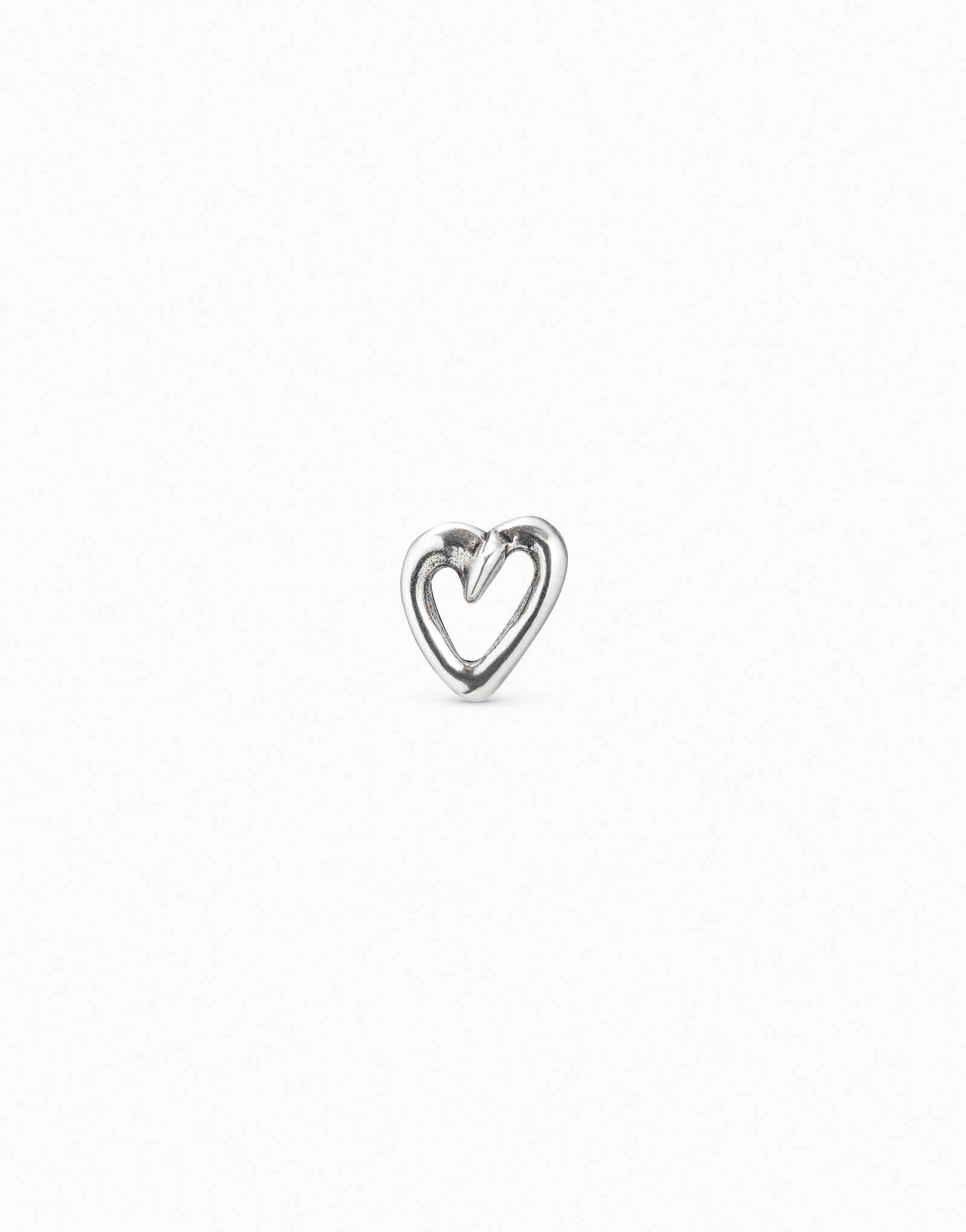 Sterling silver-plated ''nailed heart'' piercing, Silver, large image number null