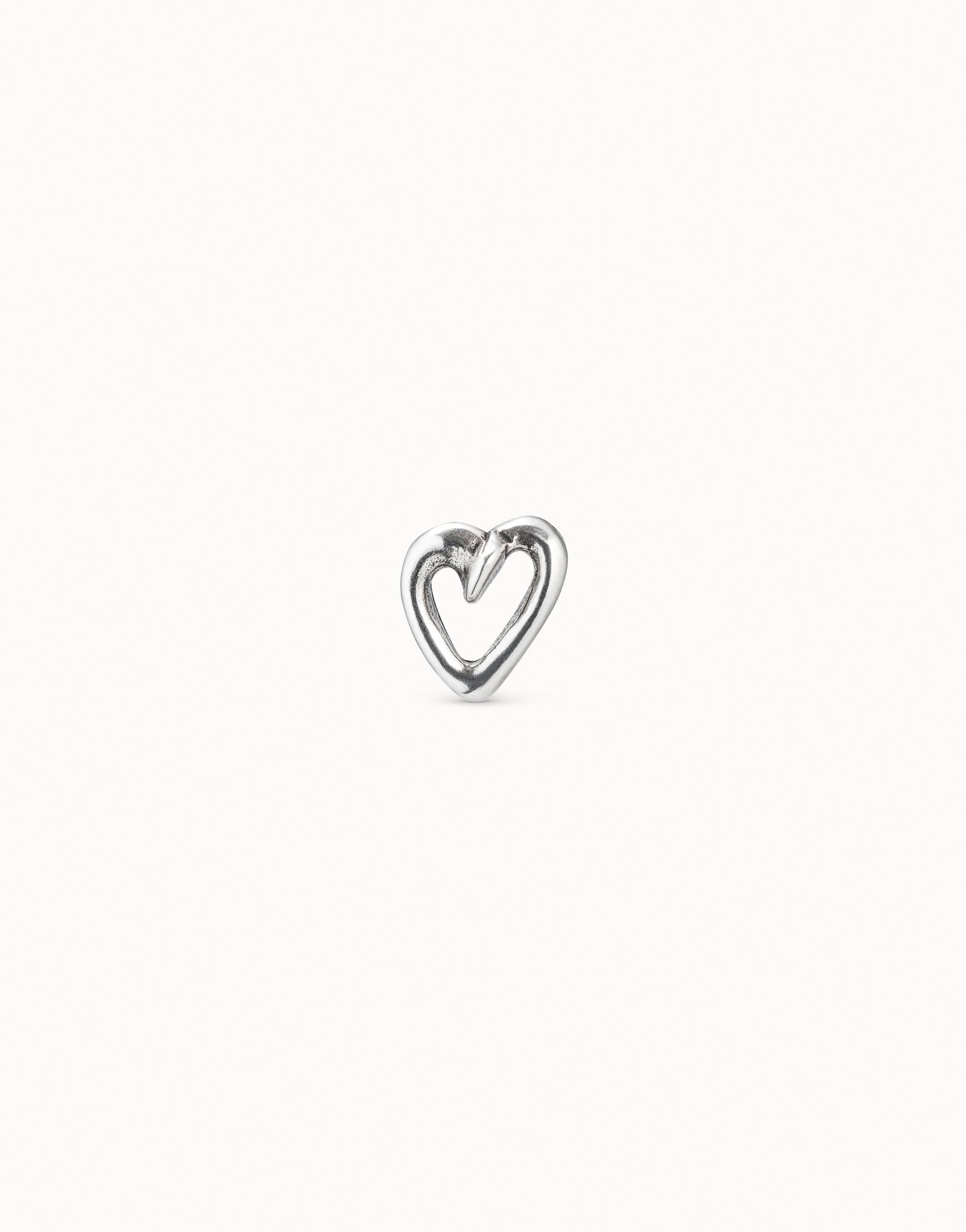 Sterling silver-plated ''nailed heart'' piercing, Silver, large image number null