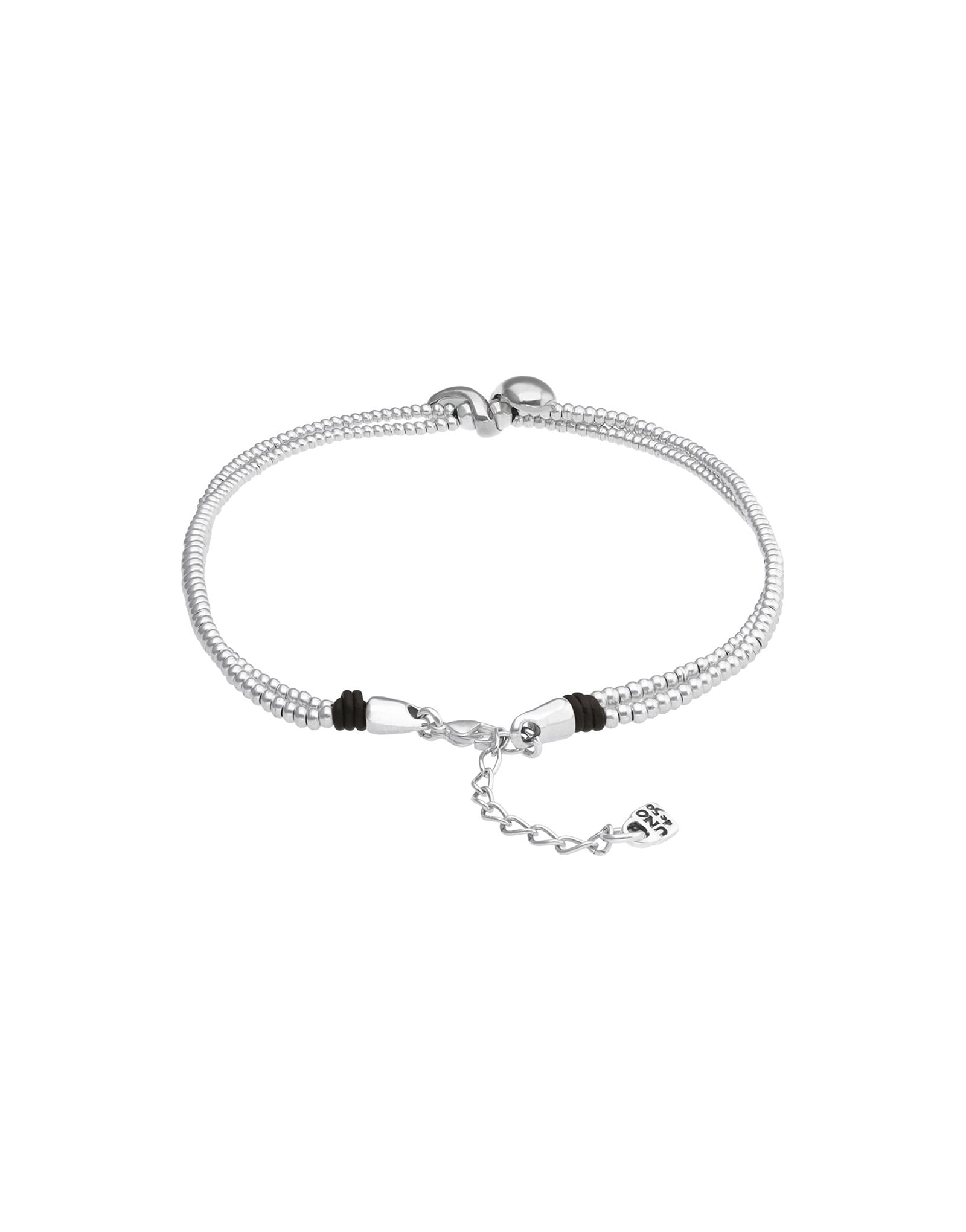 Multi-strand necklace with two intertwined drops