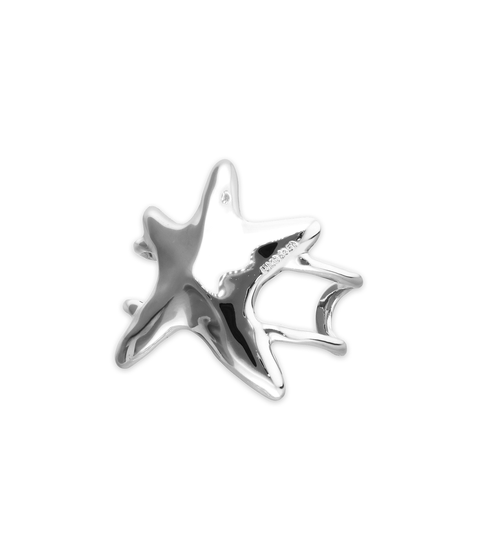 Pulsera r&iacute;gida doble ba&ntilde;ada en plata estrella de mar