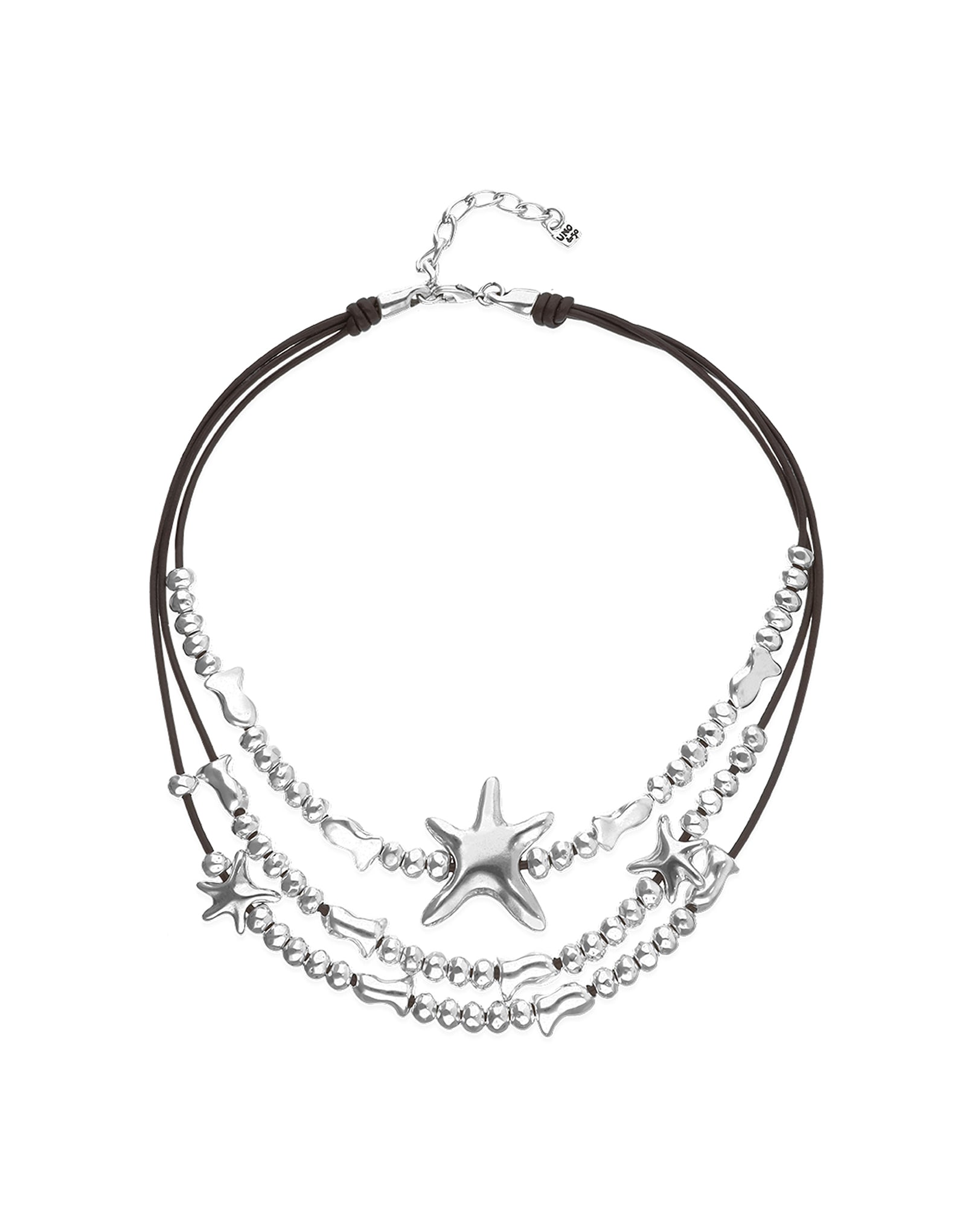 Multi-strand leather necklace with starfish