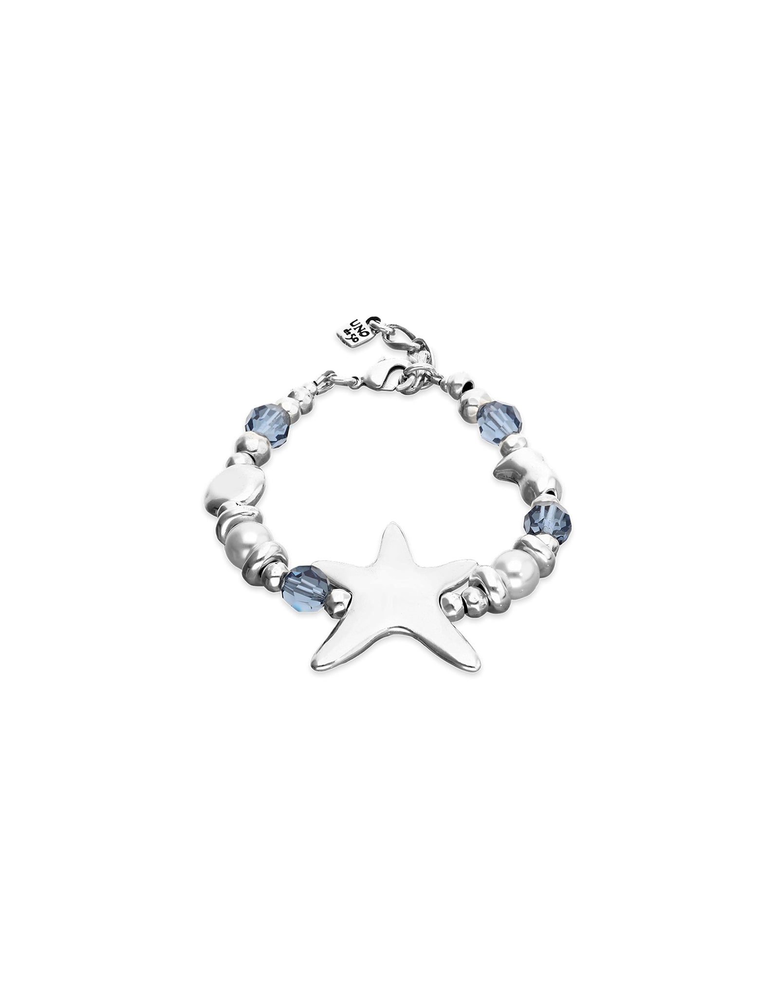 Elastic bracelet with blue crystals and starfish
