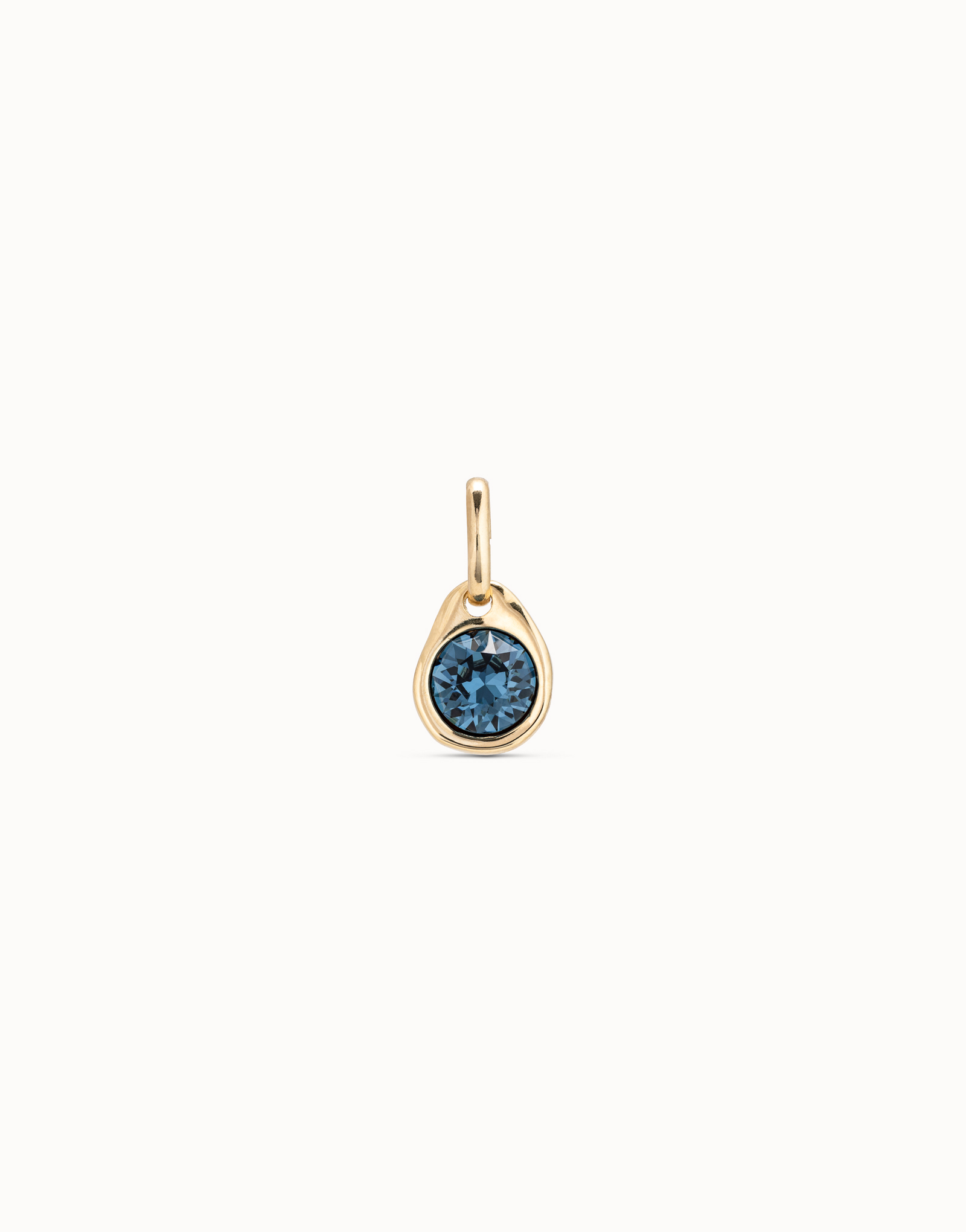 18K gold-plated circular charm with crystal, Golden, large image number null
