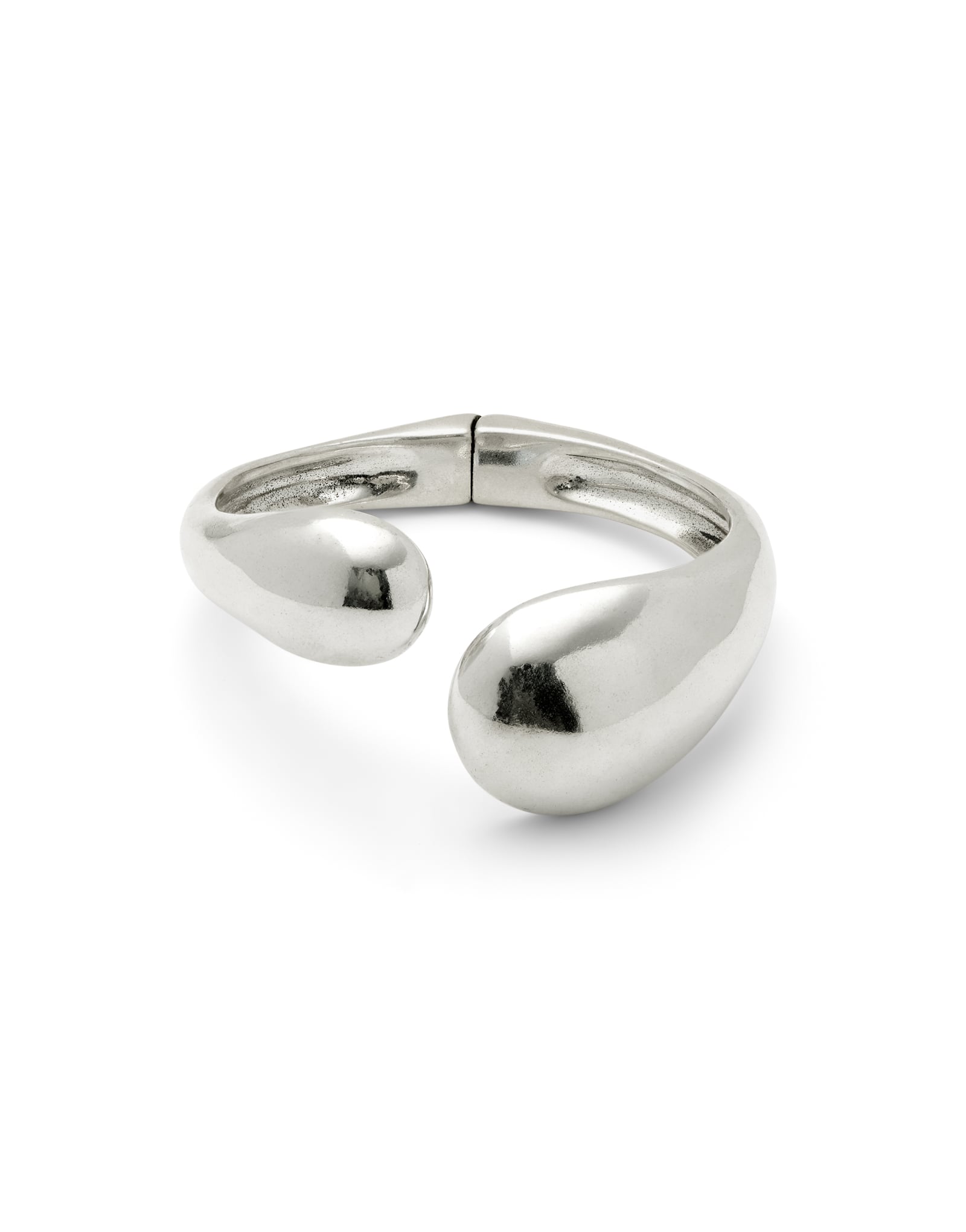Bangle bracelet with two irregular drops