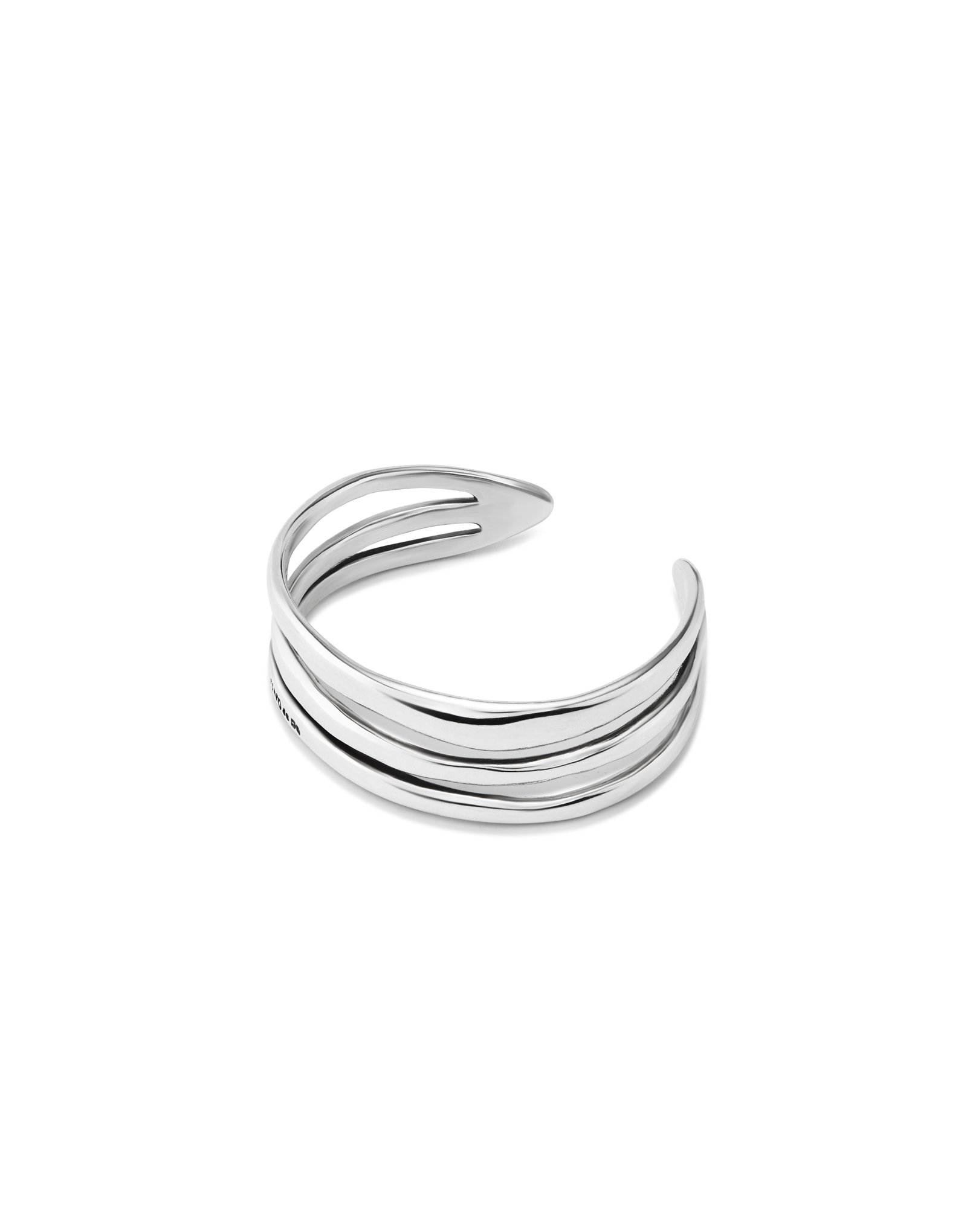 Bracciale rigido placcato argento Sterling con 2 cristalli s grigi, 1 bianco e 1 rosa, Argent, large image number null