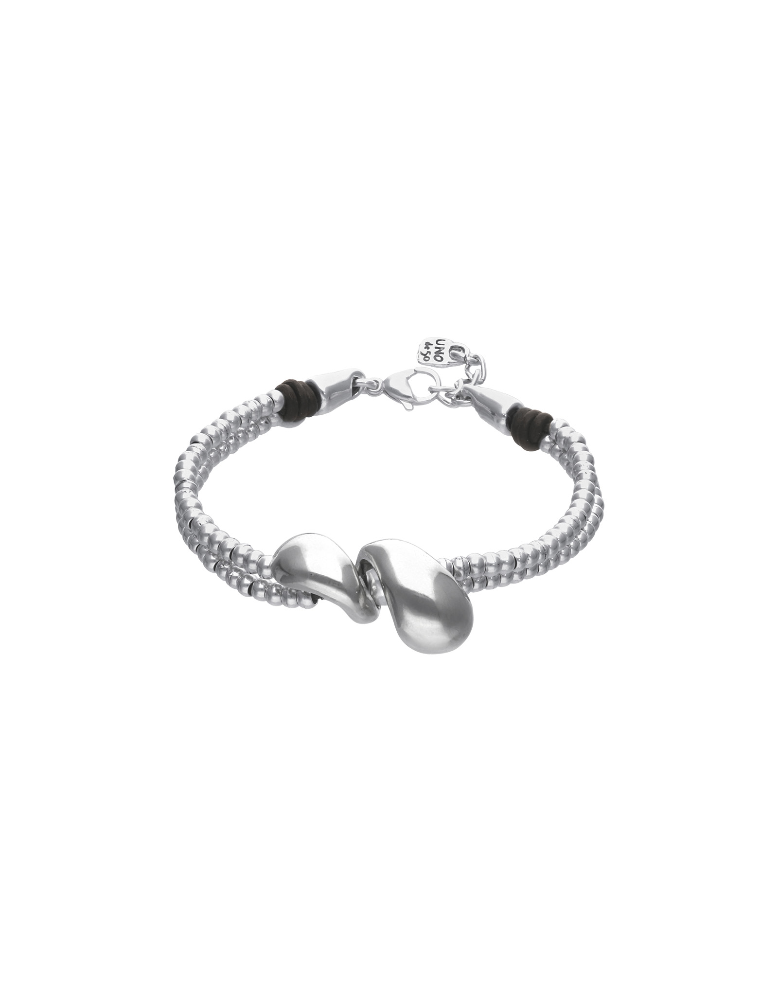 Double-strand bracelet with lobster clasp and two drops