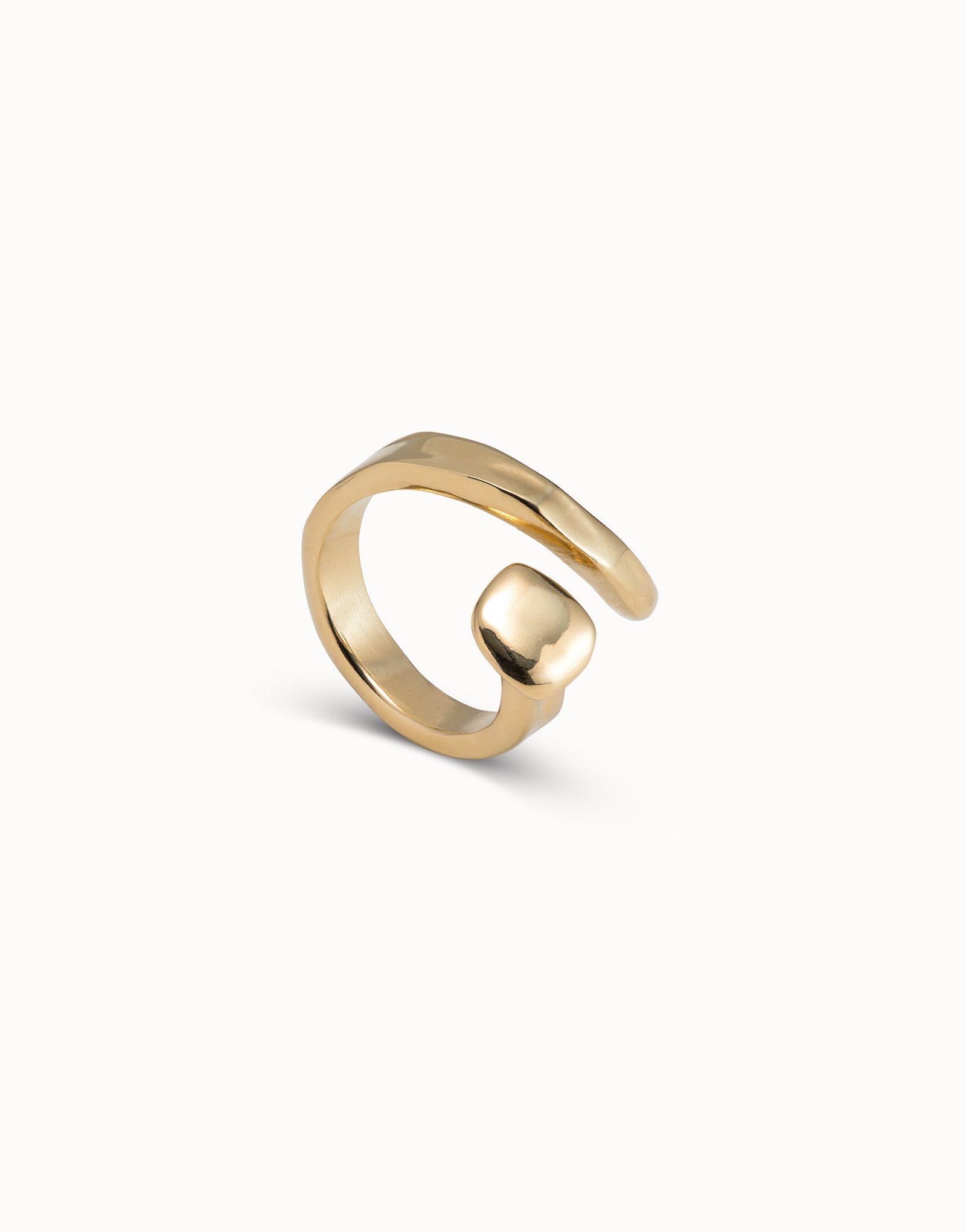 18K gold-plated nail ring, Golden, large image number null