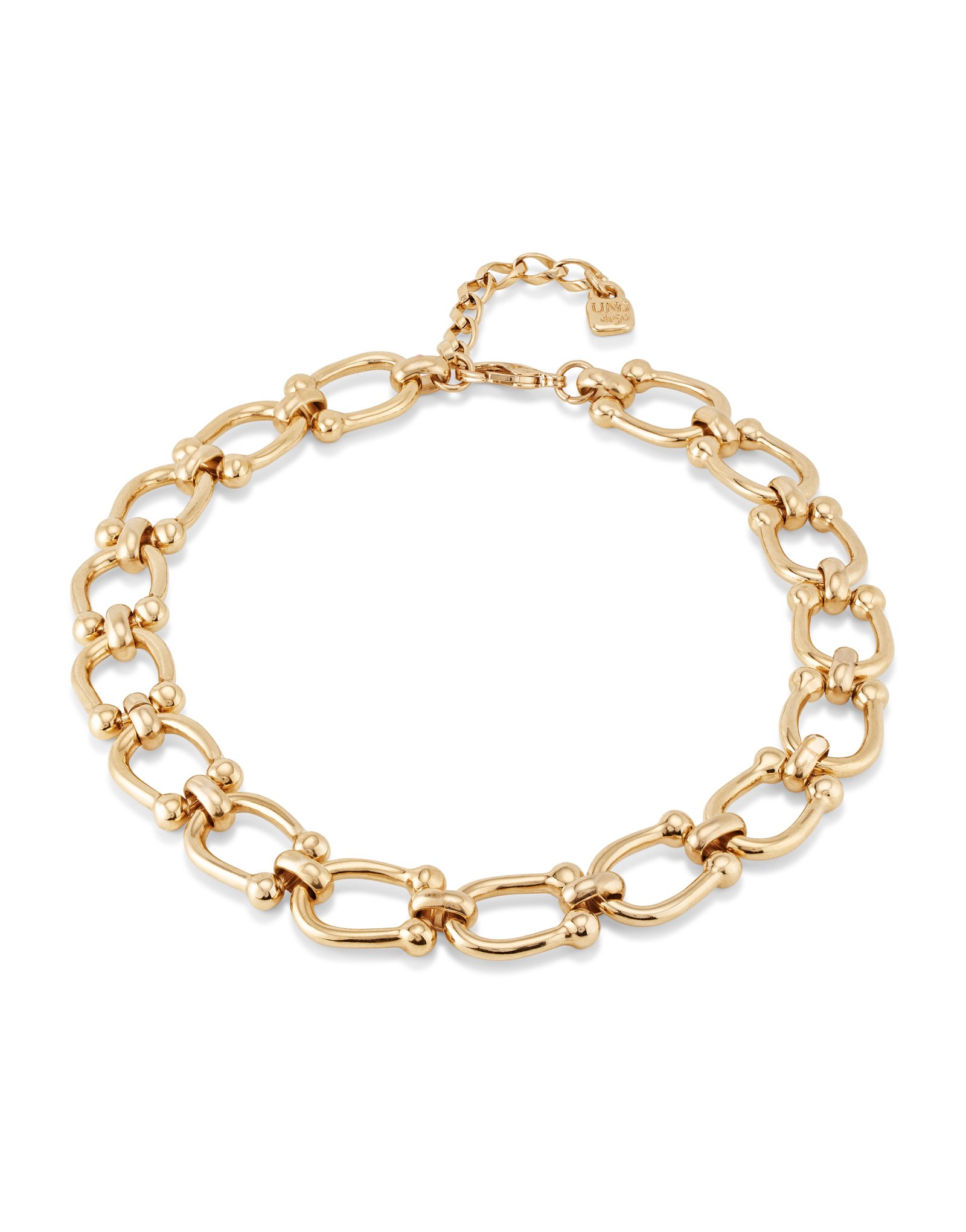 18K gold-plated necklace with medium sized links, Golden, large image number null