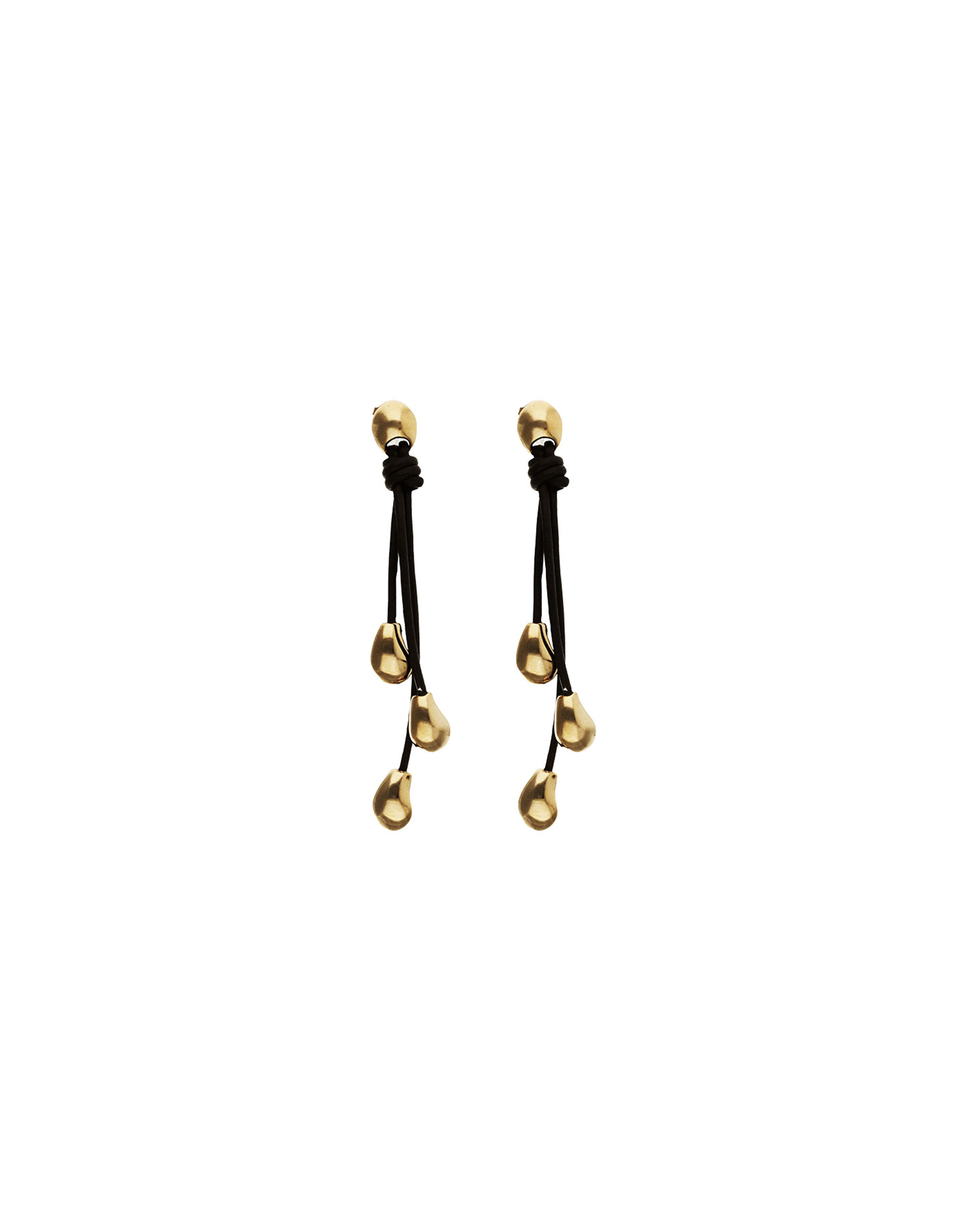 Long leather earrings with drops