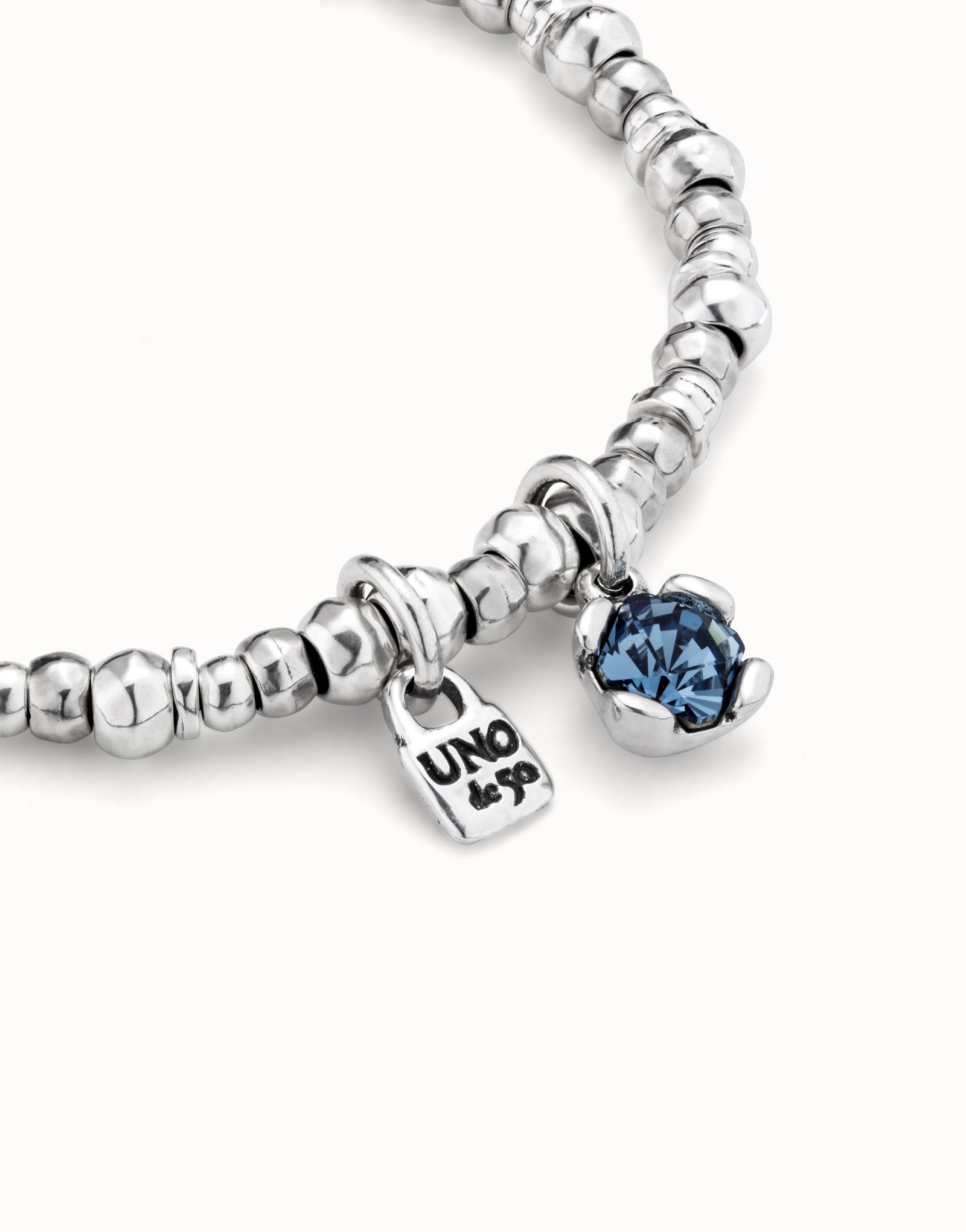 Bracciale placcato argento Sterling con perla e cristallo blu, Argent, large image number null