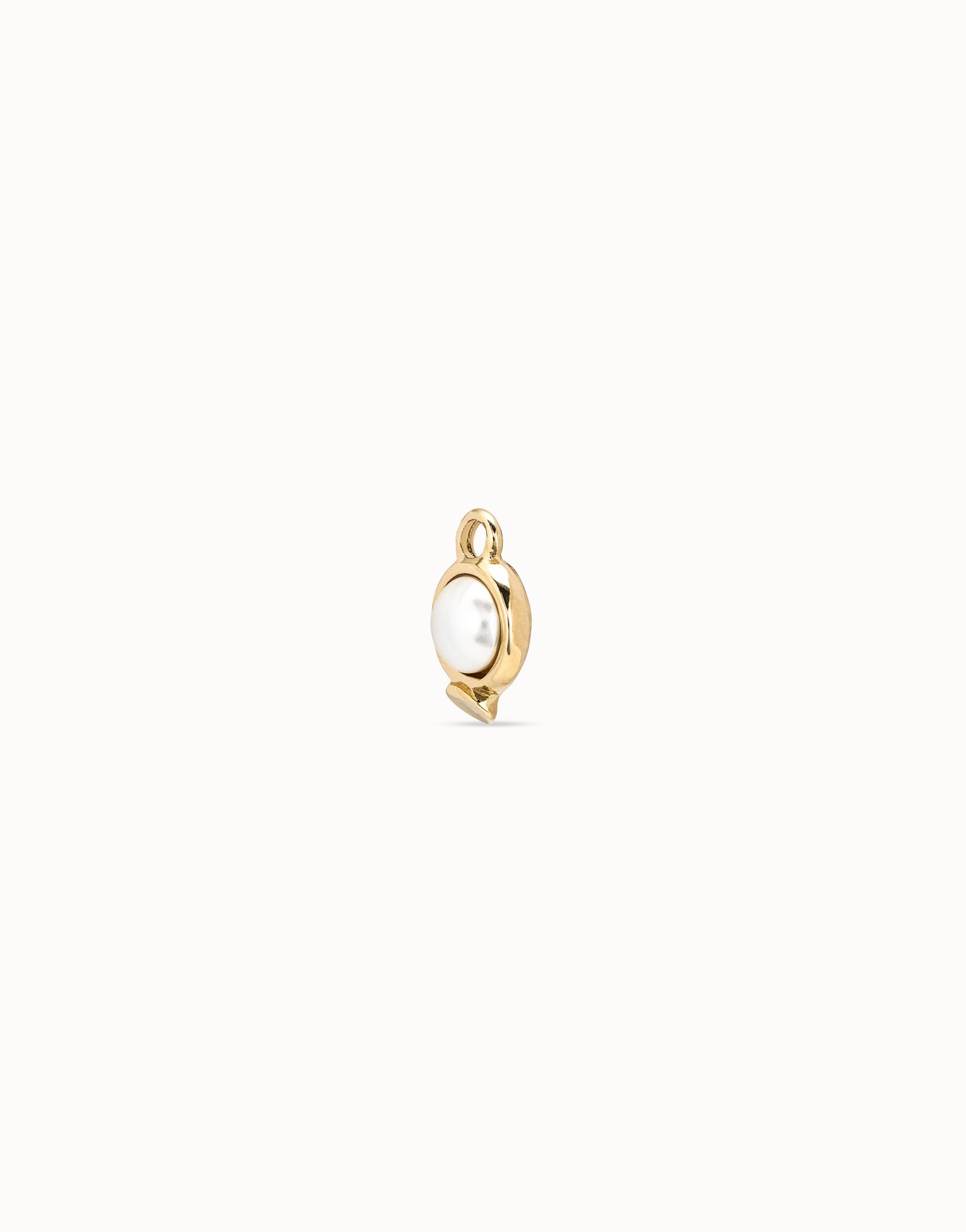 Charm a piercing placcato oro 18k a forma di cerchio e perla, Dorado, large image number null