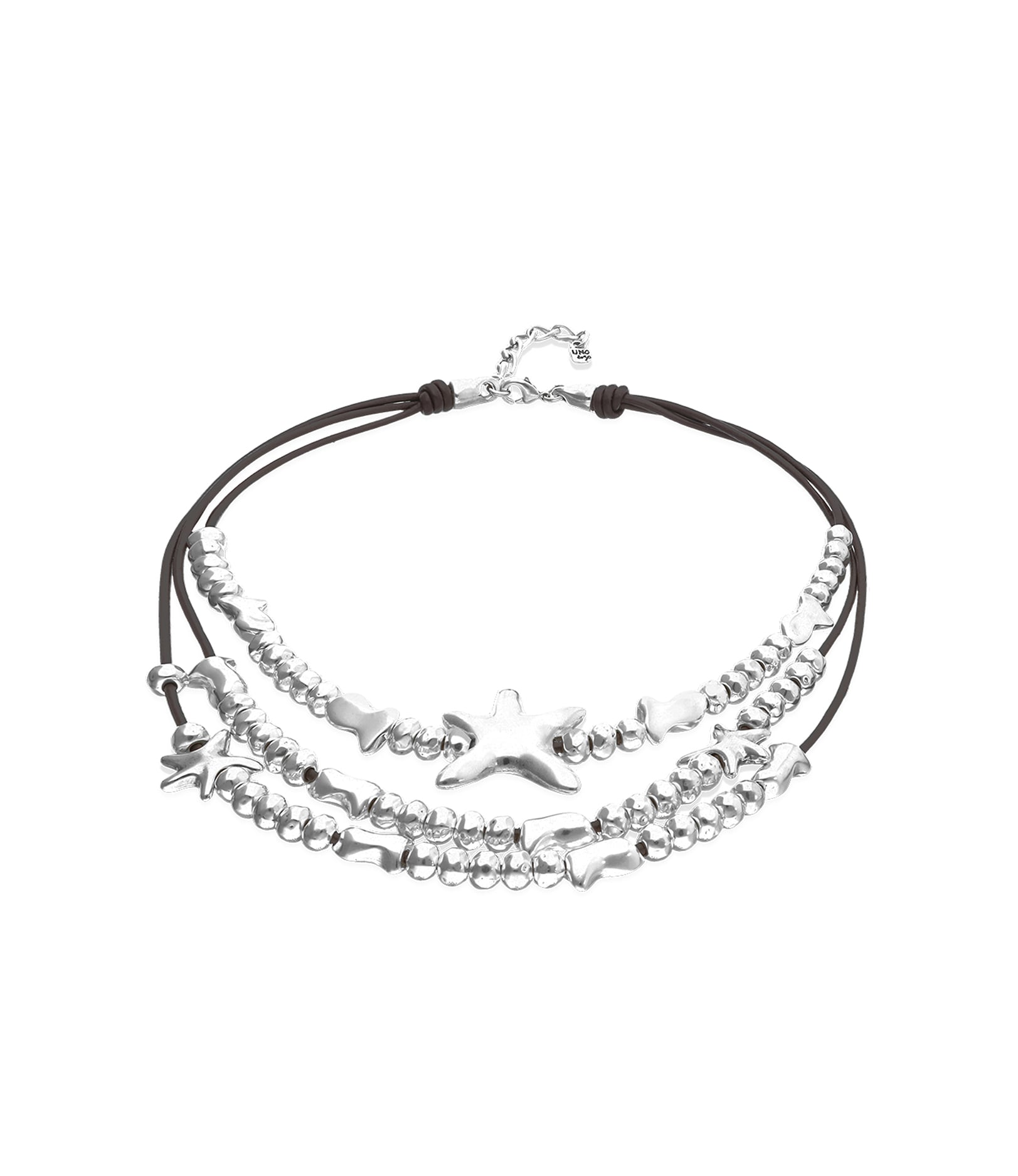 Multi-strand leather necklace with starfish