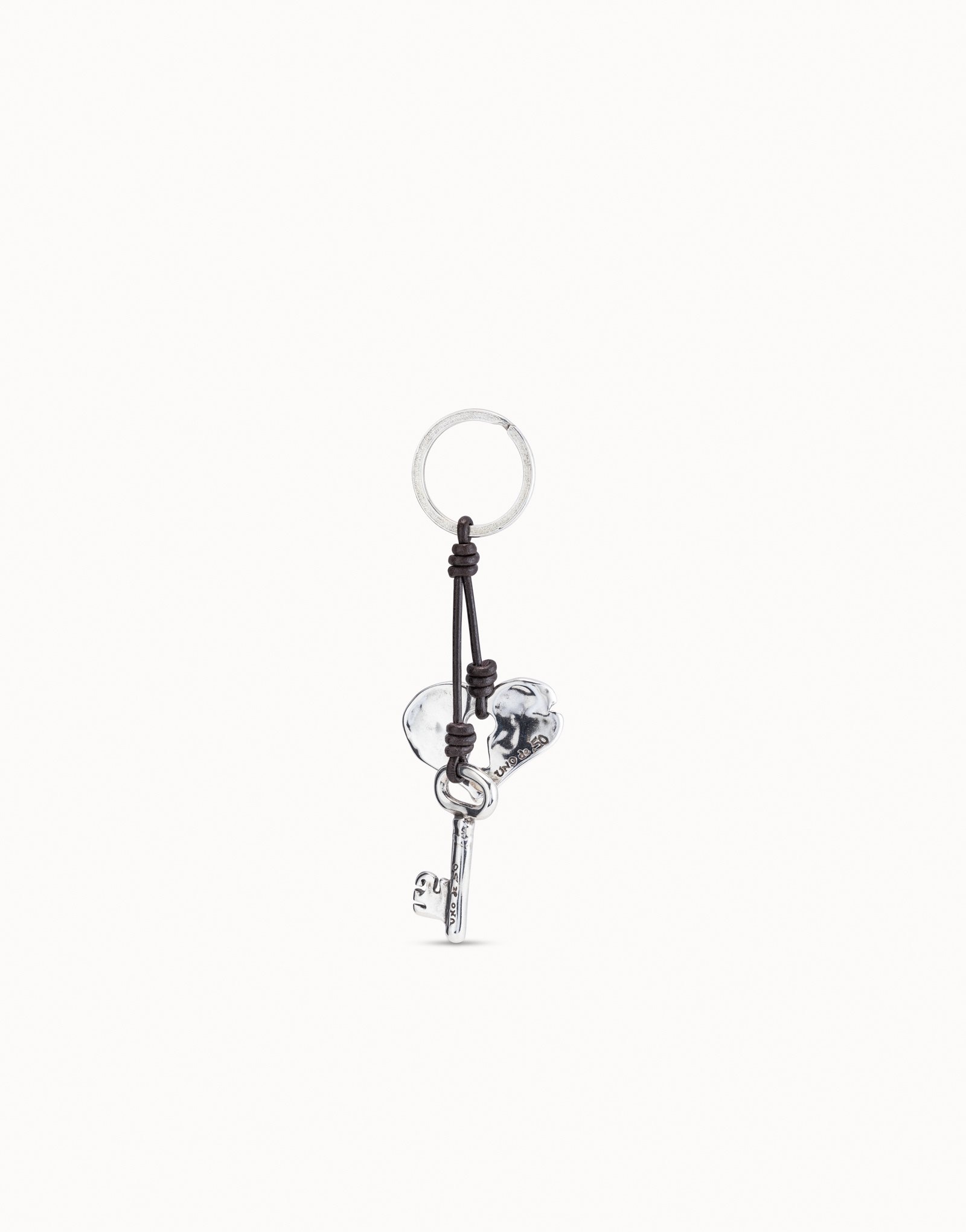 Sterling silver-plated heart key-ring, Silver, large image number null