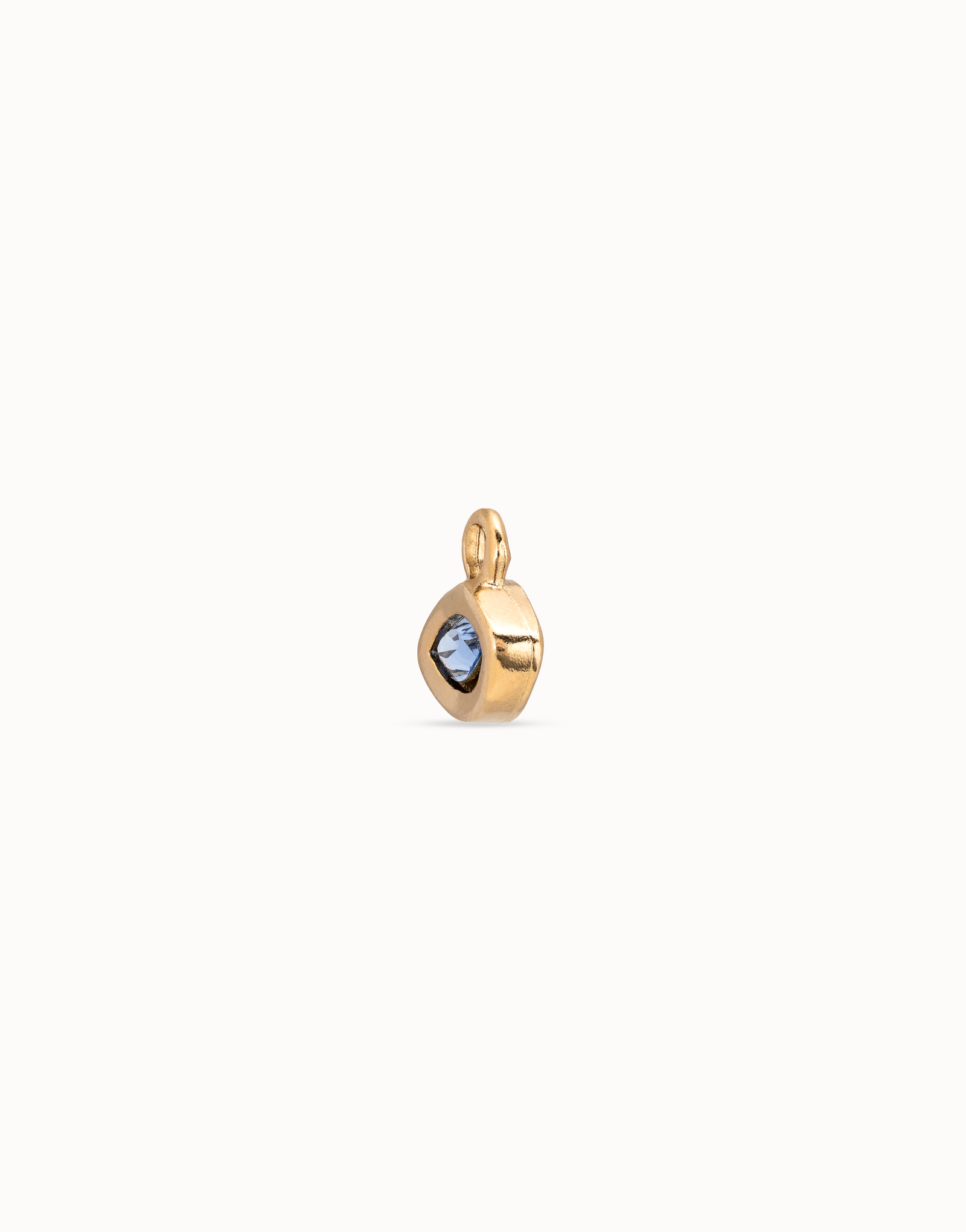 Charm de piercing bañado en oro de 18k de ojo y un cristal, Dorado, large image number null