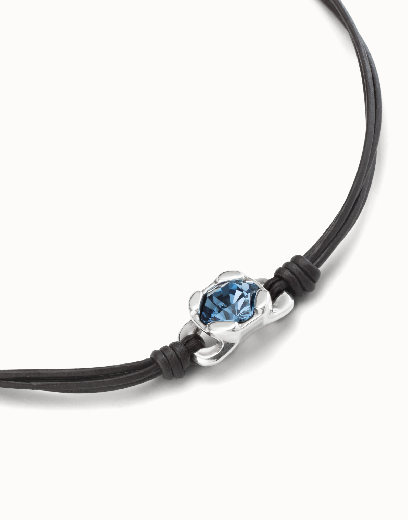 Leather necklace with sterling silver-plated clasp | UNOde50 Albania