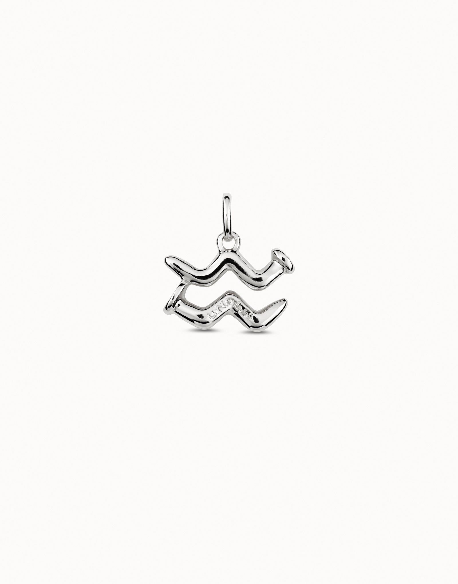 Sterling silver-plated Aquarius shaped charm, Silver, large image number null