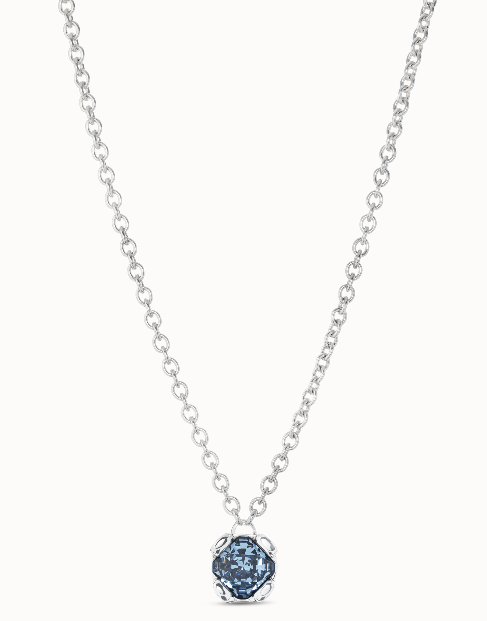 Collana placcata argento Sterling con cristallo blu, Argent, large image number null