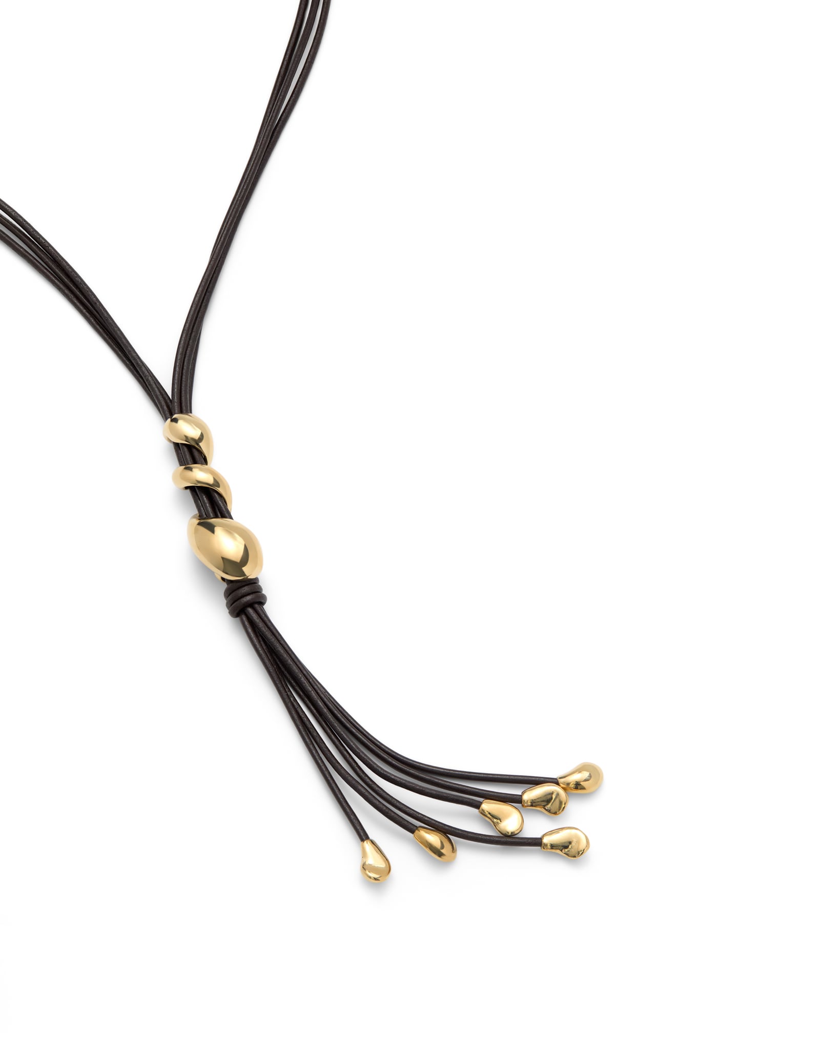Long leather necklace with a spiral