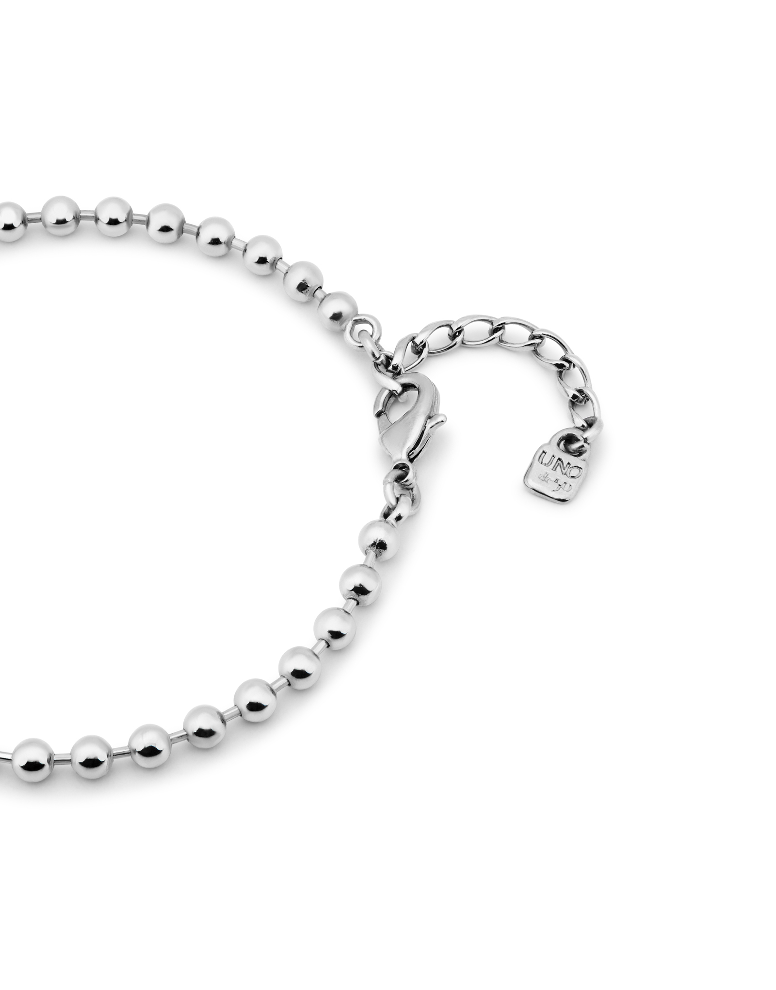 Elastic sterling silver plated metal alloy anklet with beads, Silver, large image number null