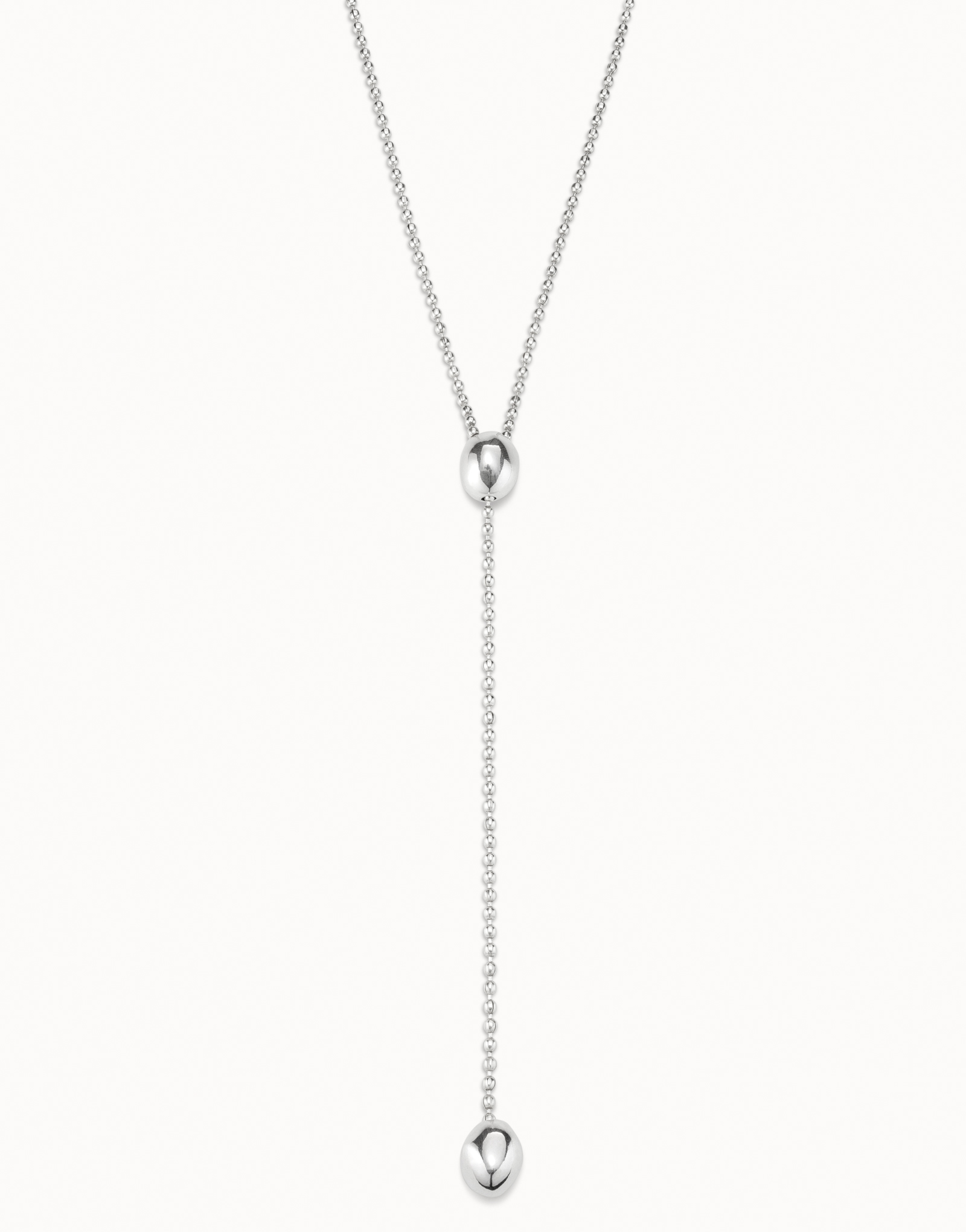 Sterling silver-plated long necklace, Silver, large image number null