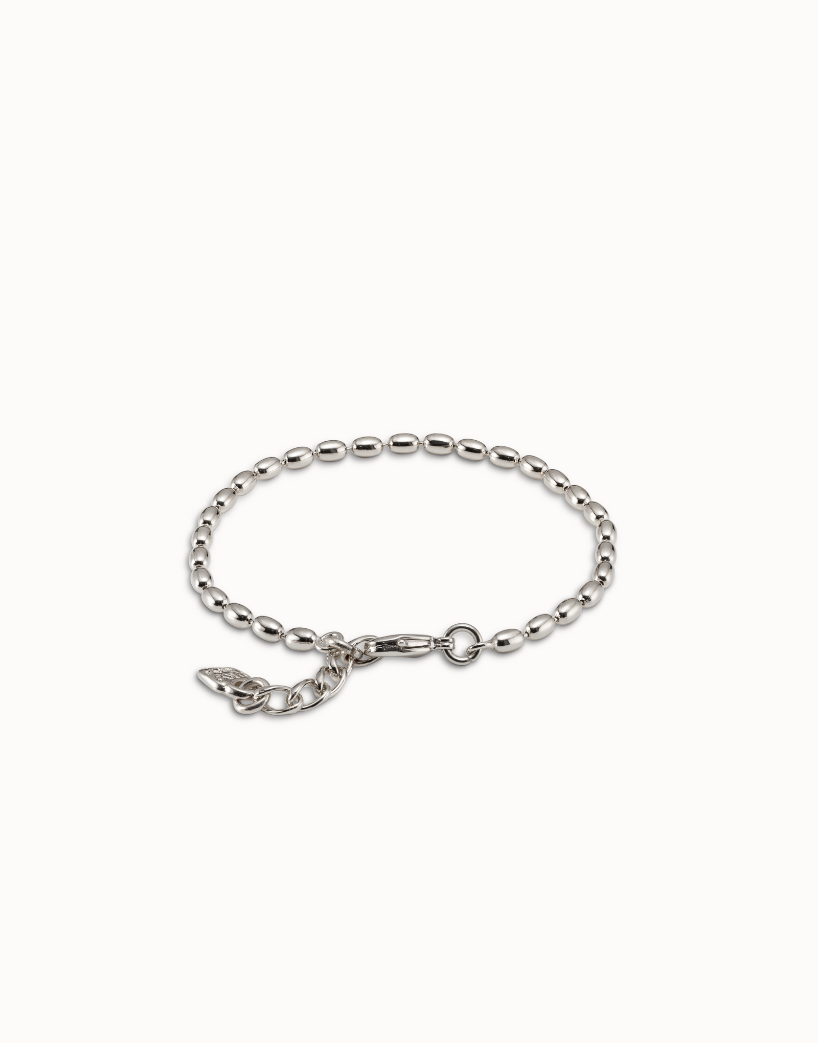 Sterling silver-plated small oval links chain with carabiner clasp, Silver, large image number null