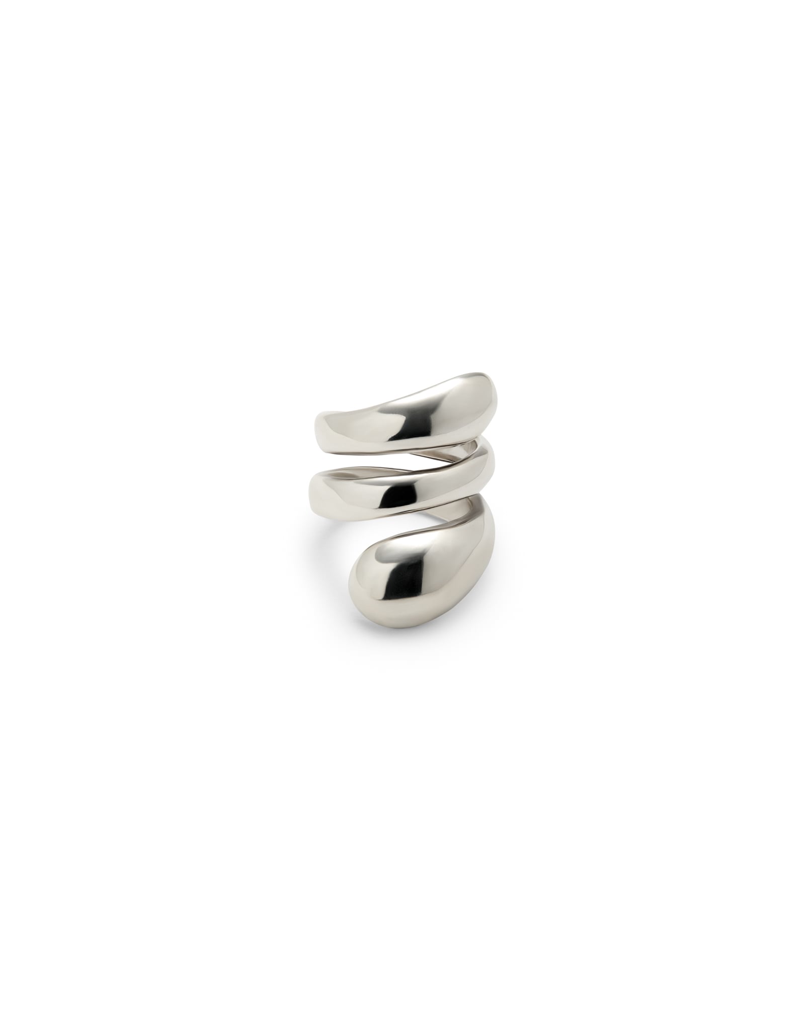 Anillo ba&ntilde;ado en plata en espiral