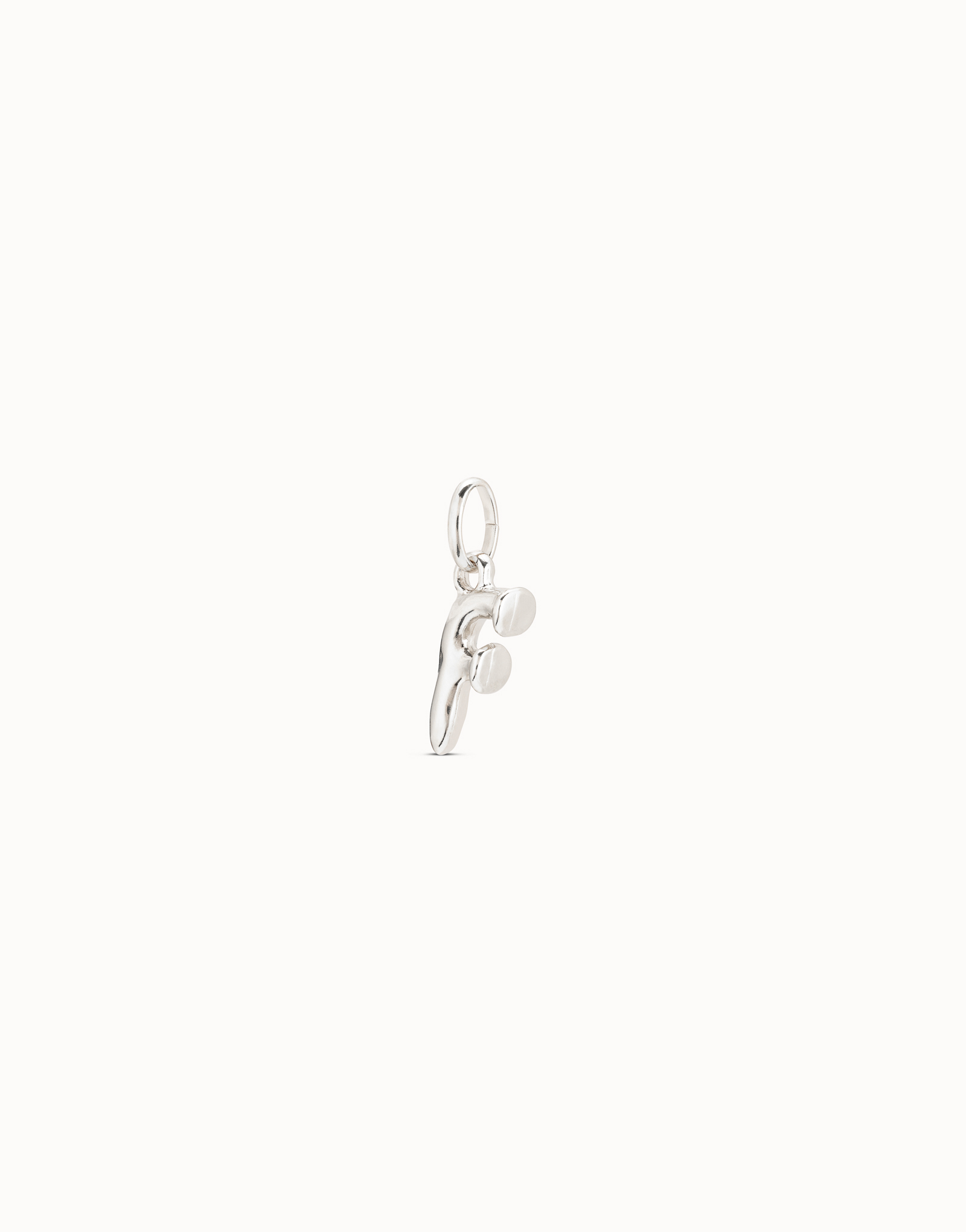 Sterling silver-plated letter F charm, Silver, large image number null