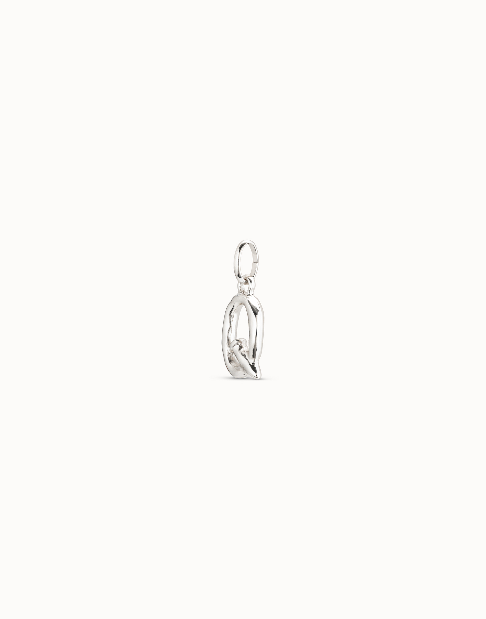 Sterling silver-plated letter Q charm, Silver, large image number null