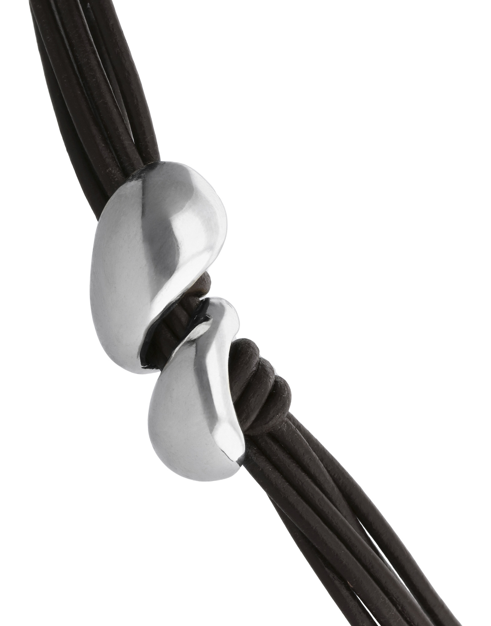 Leather bracelet with two drops