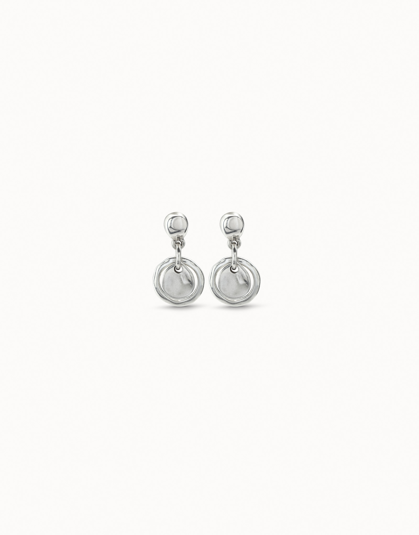Sterling silver-plated short earrings, Silver, large image number null