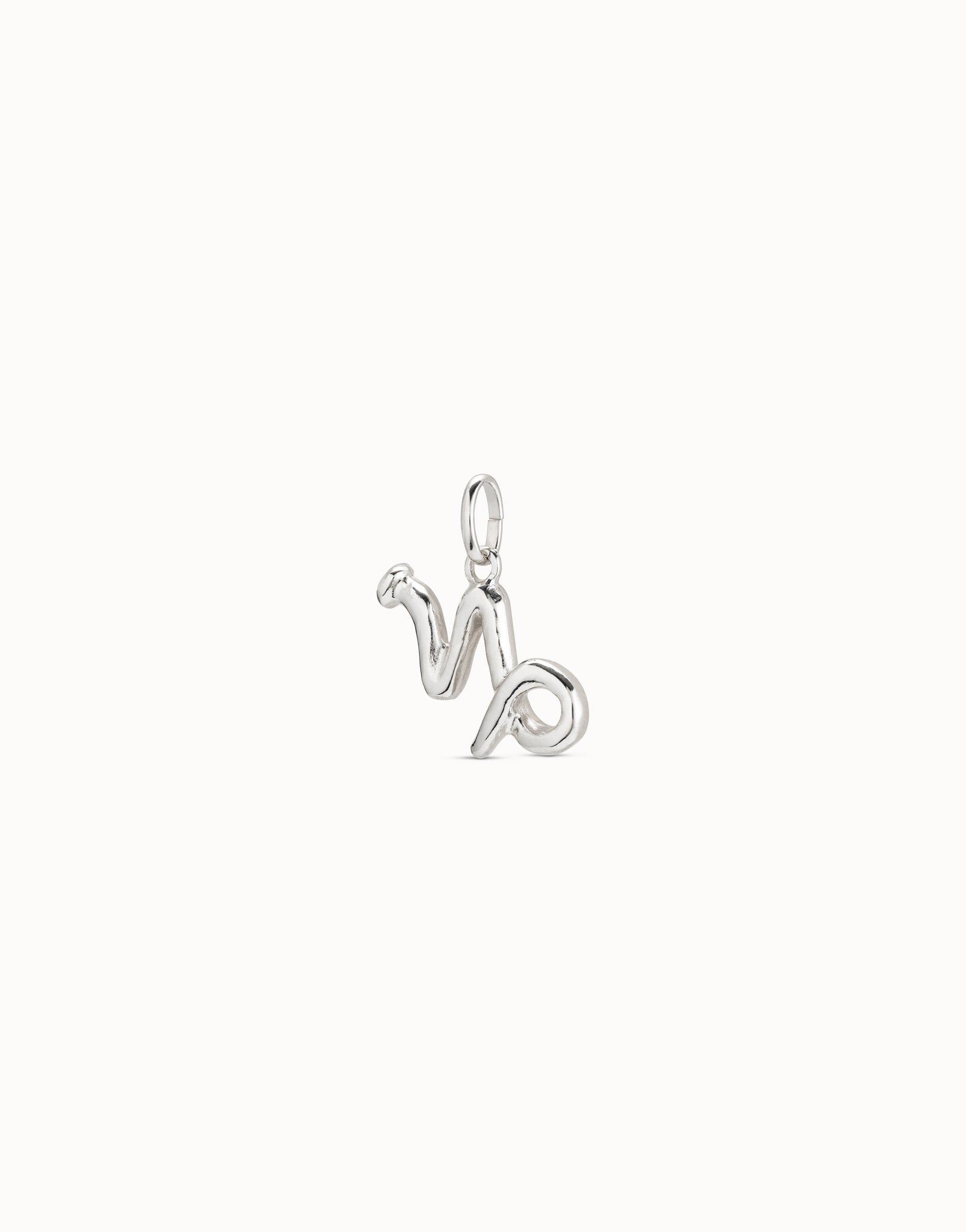 Charm placcato argento Sterling a forma di segno capricorno, Argent, large image number null