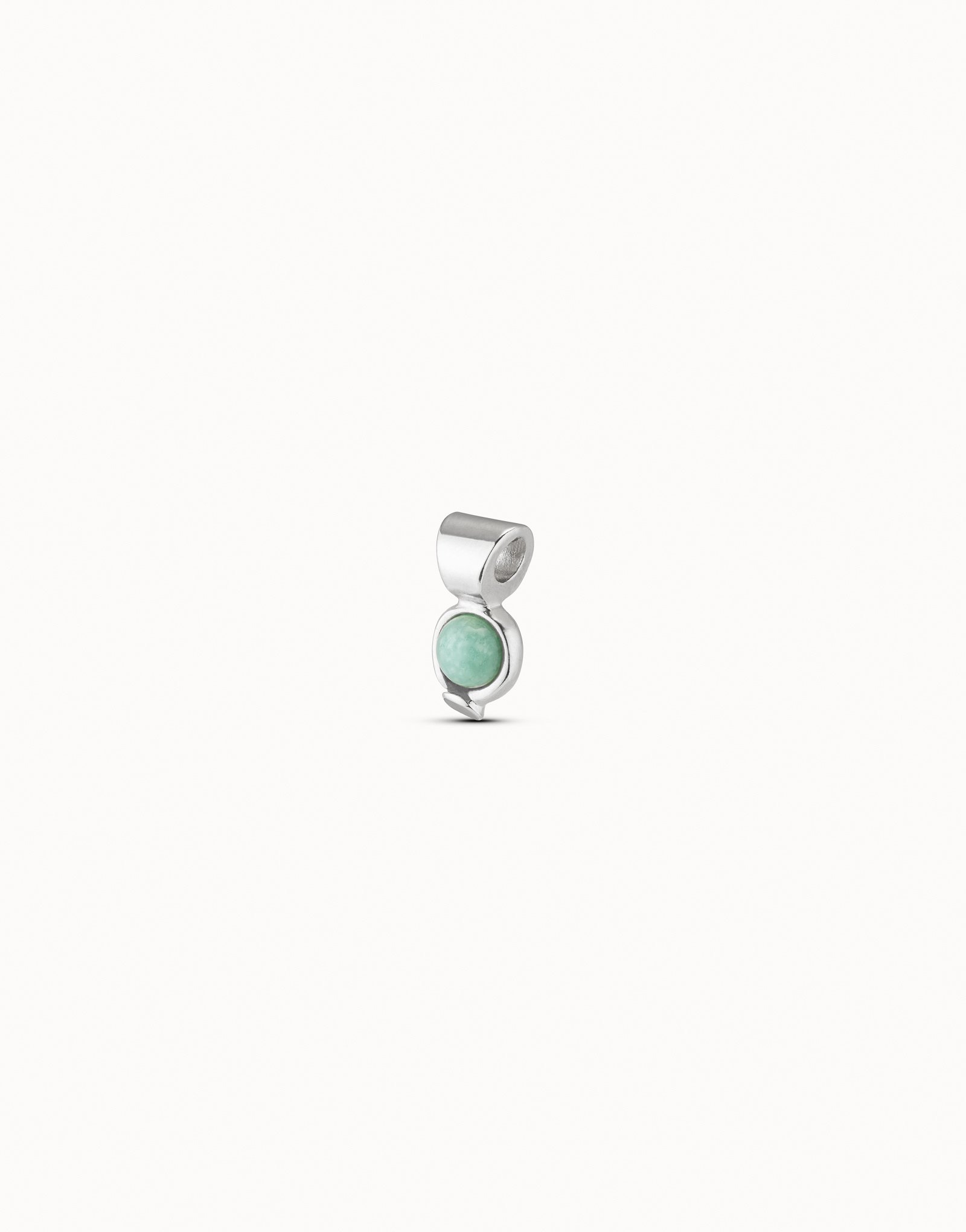 Sterling silver-plated charm with amazonite stone, Silver, large image number null