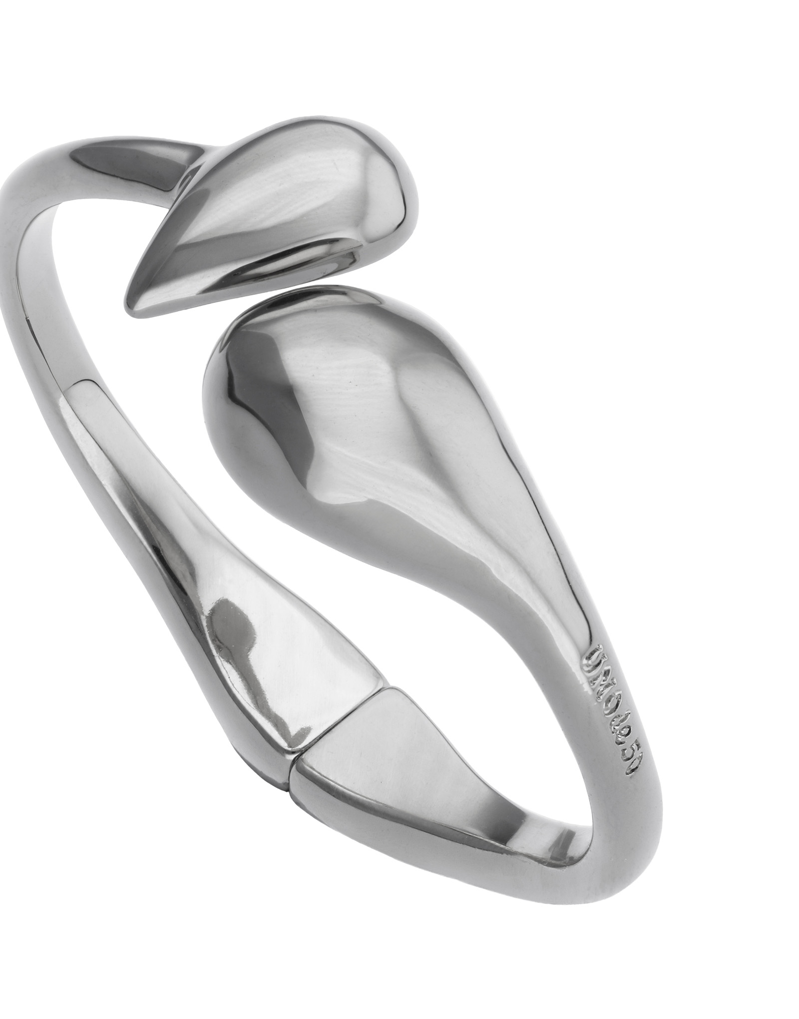 Bangle bracelet with rounded shapes